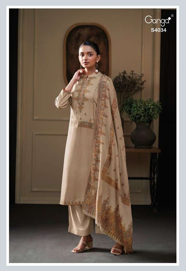 Ganga Fashion Jovana 4034 Exclusive Fancy Pashmina Suit Winter Collection view 2