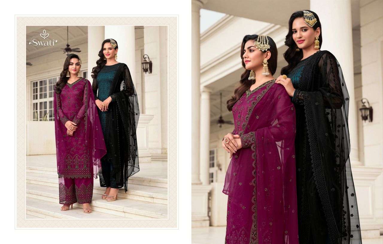 Swagat Swati 3401 to 3407 Designer party Wear Salwar kameez Collection view 7