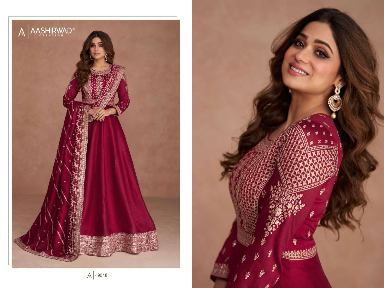 Aashirwad Gulkand Navya Free Size Silk Dress view 5