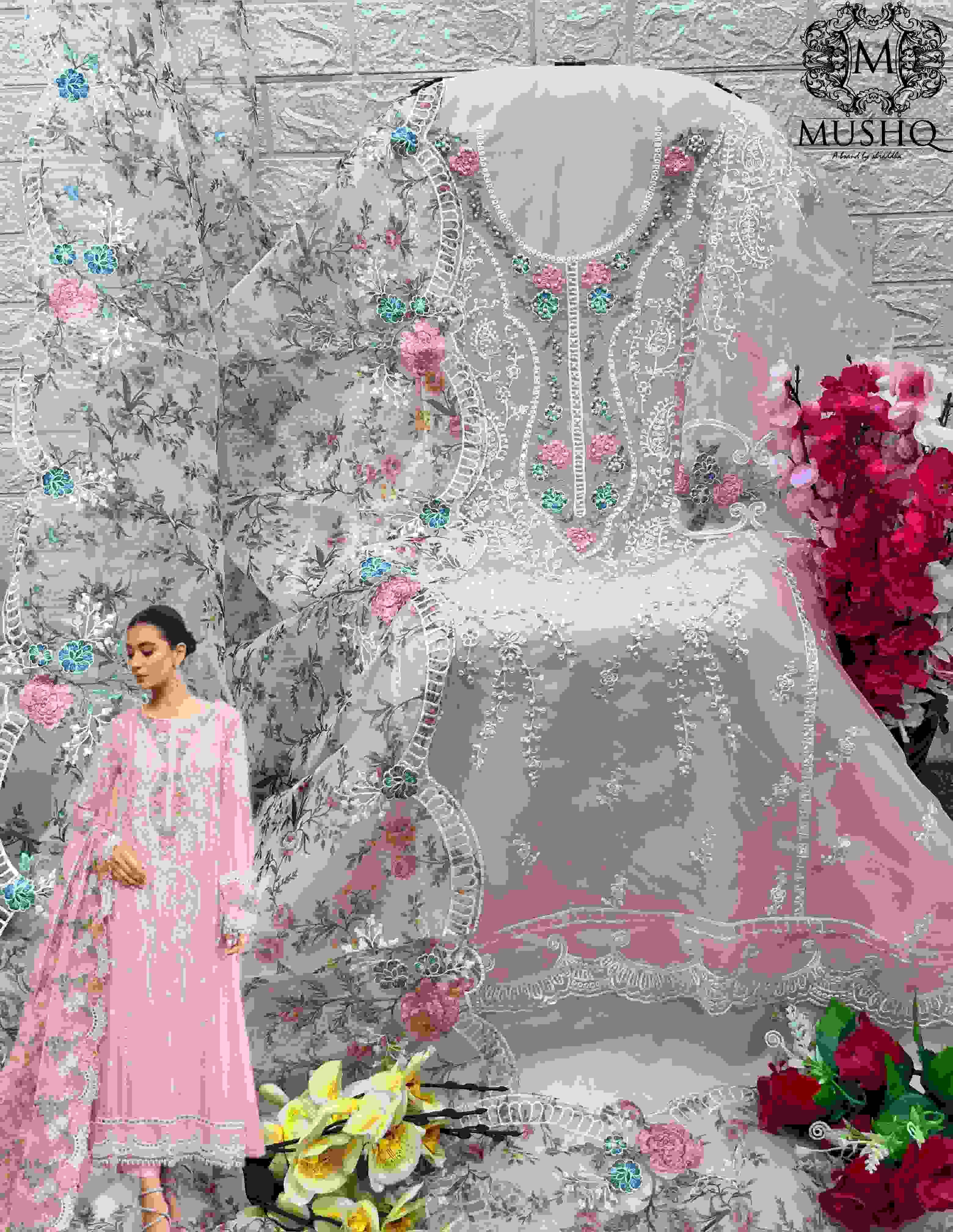 Mushq M-298 Designer Organza Pakistani Suit view 2