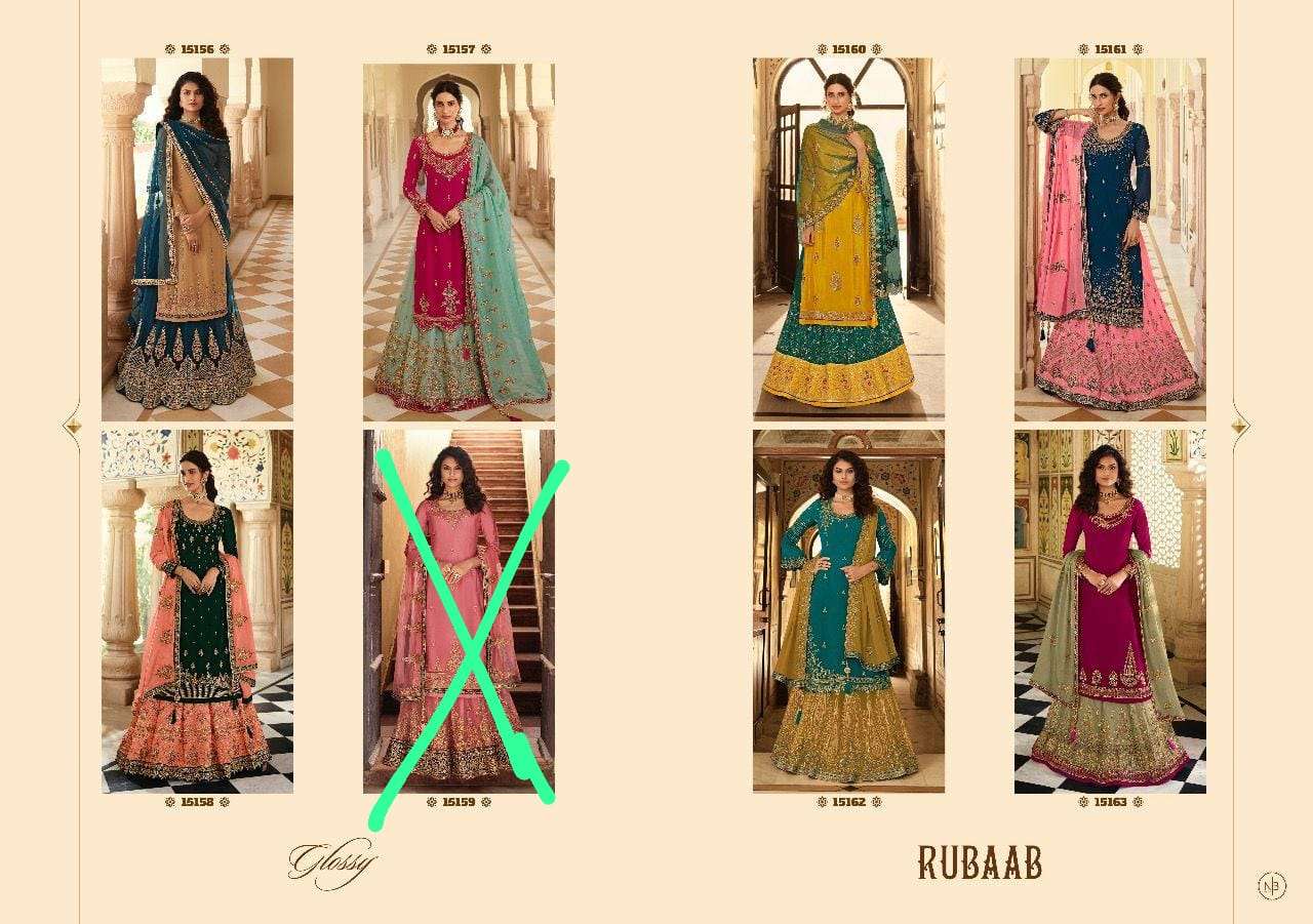 Glossy Rubaab Lehenga Style Salwar Kameez view 19