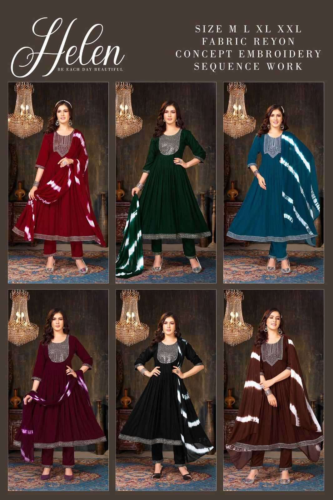 Trendy Golden Helen Heavy Rayon Style Kurti Pant & Dupatta Catalog Collection view 10