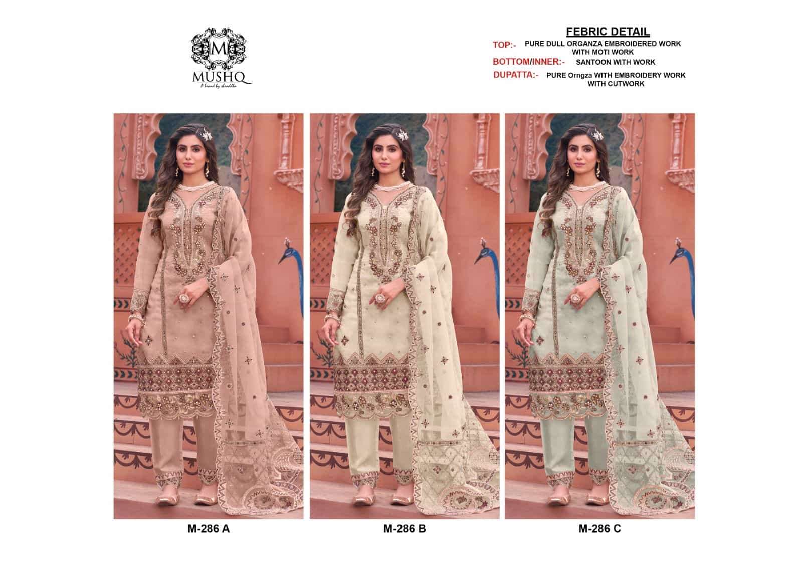 Mushq M 286 Colors Festive Wear Style Designer Pakistani Salwar Suit Wholesalers view 7
