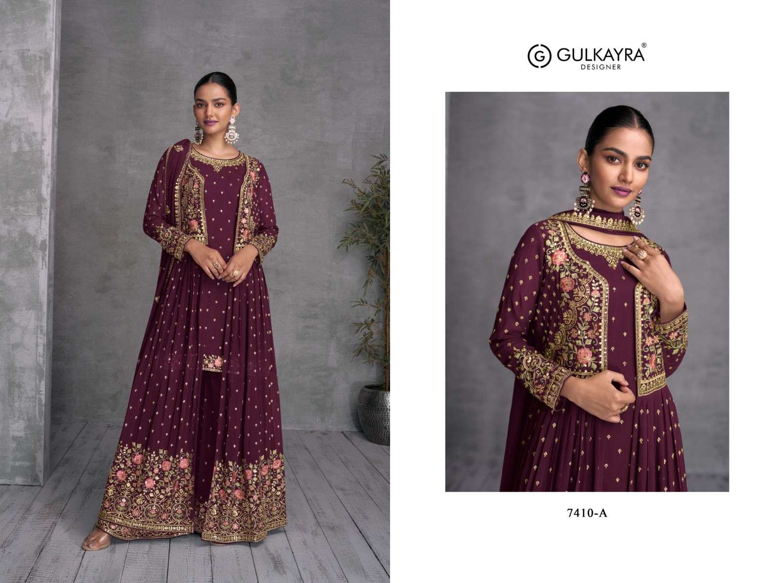 Gulkayra Zohana Georgette Shrug Style Dress view 4