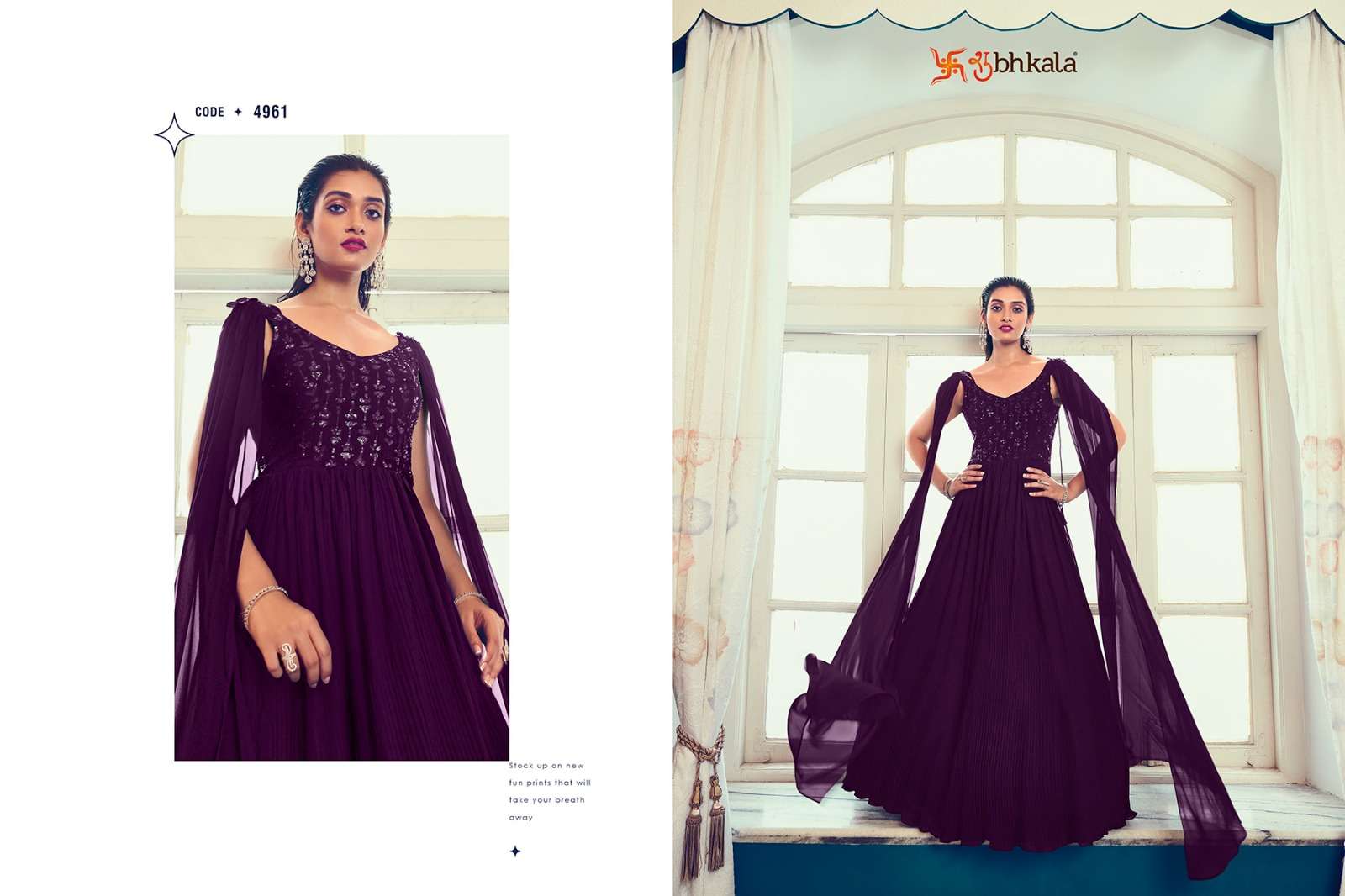 Shubhkala Flory Vol 40 Latest Style Partywear Designer Gown view 5