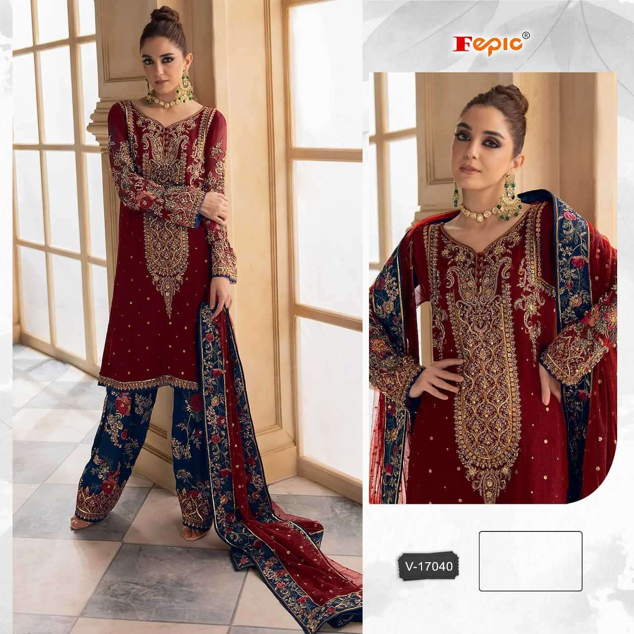 Fepic V 17040 Colors Pakistani Velvet Designer Suit view 2