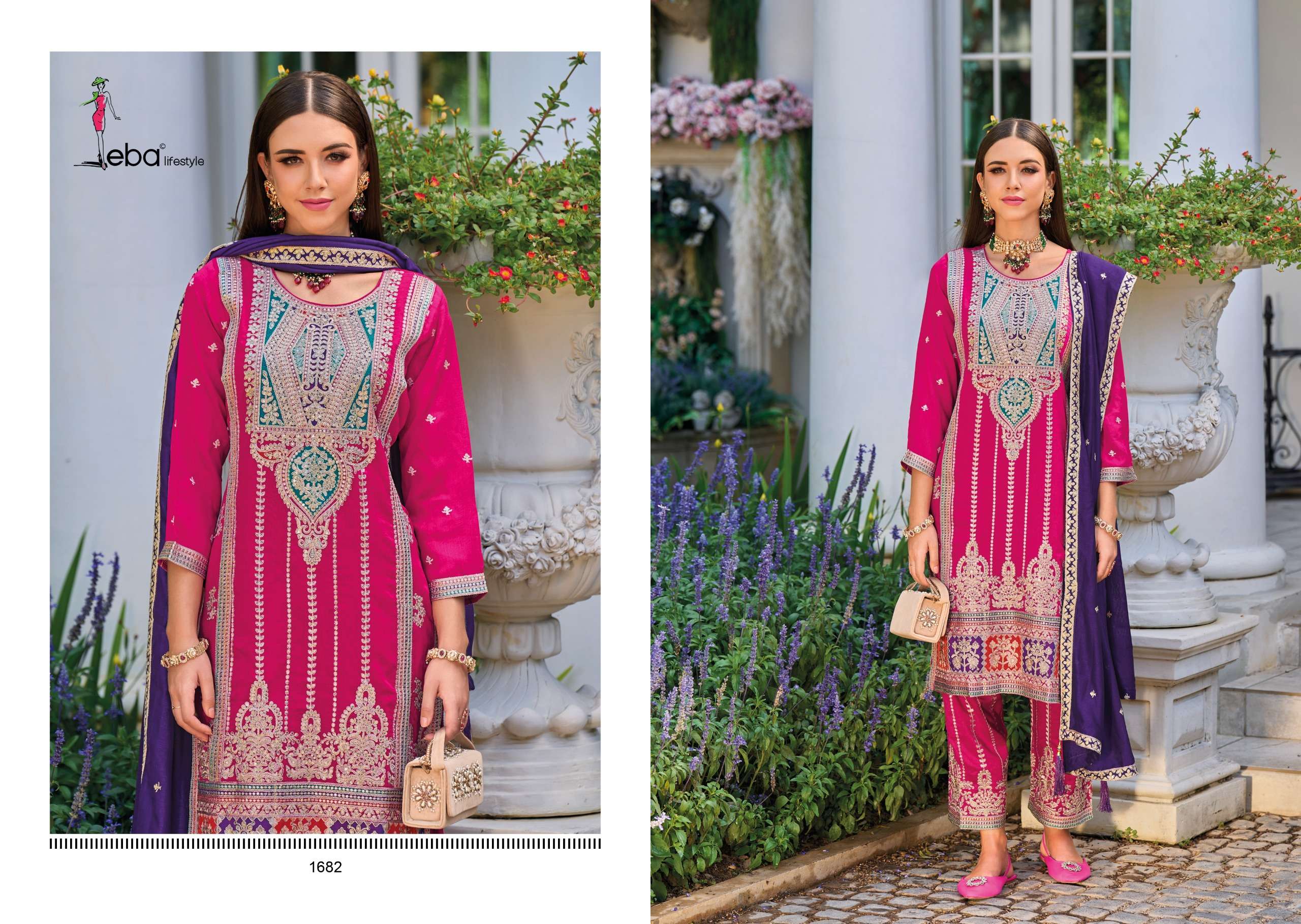 Eba Lifestyle Arzo Designer Straight Suit Festive Wear Readymade Designs view 2