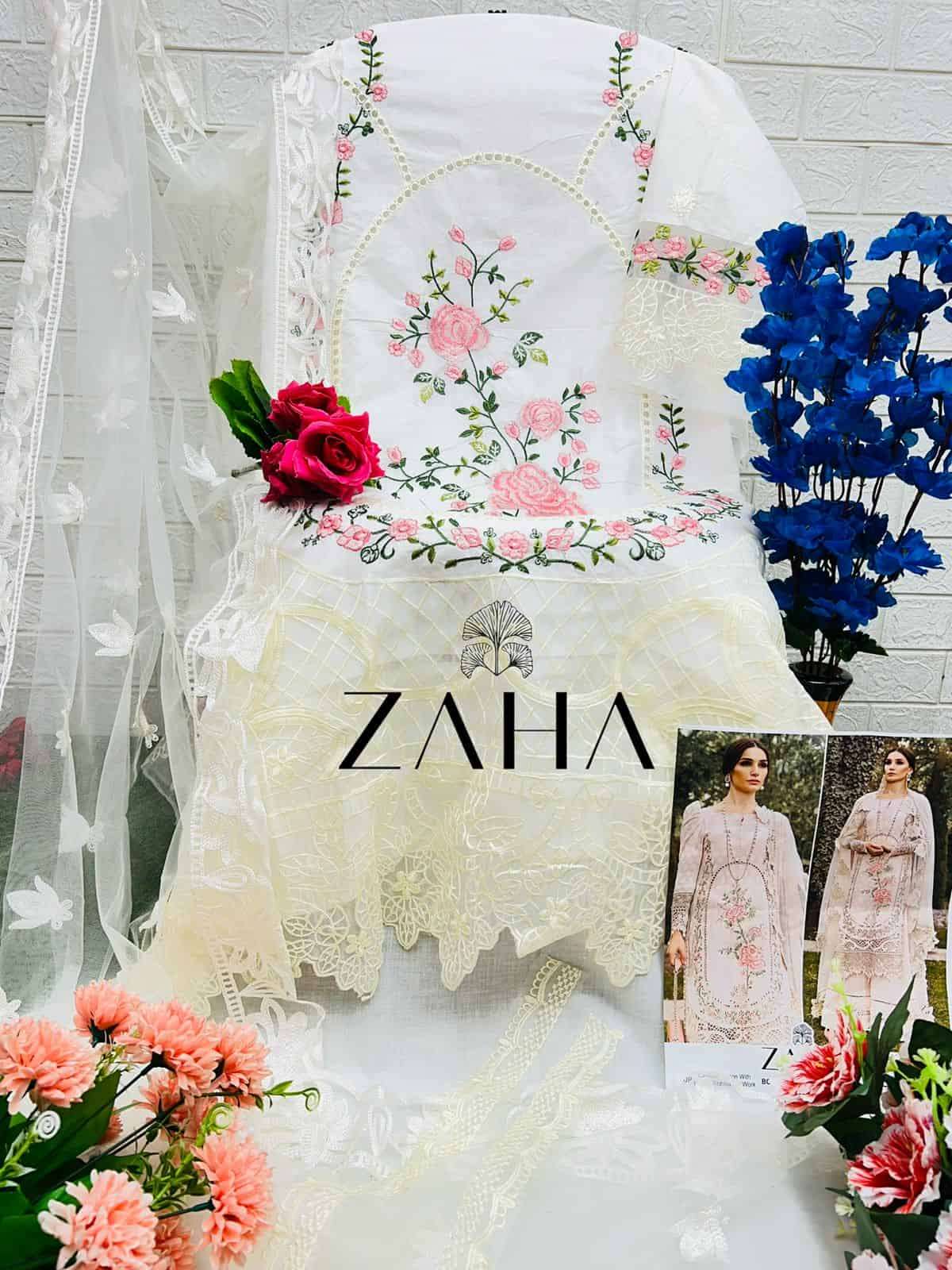 Zaha 10322 Heavy Embroidered Cotton Salwar view 3