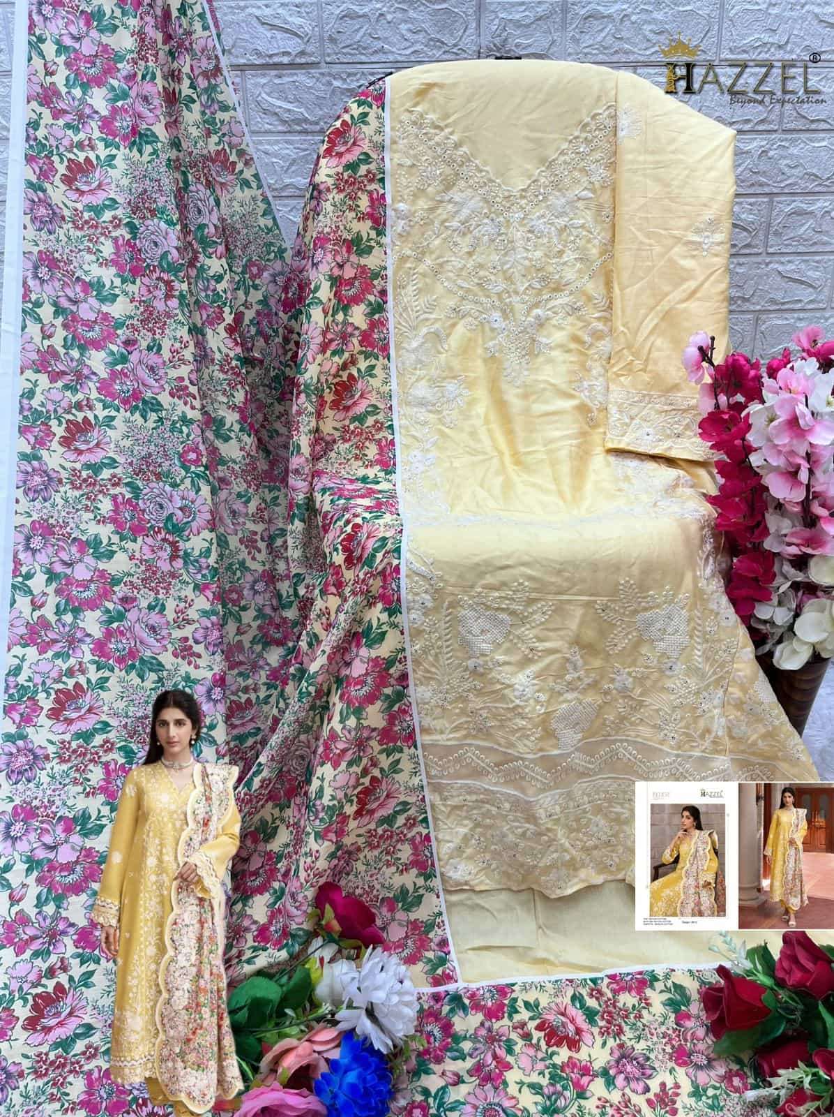 Hazzel 89 Colors Festive Wear Style Designer Embroidered Cotton Dress Wholesalers view 7