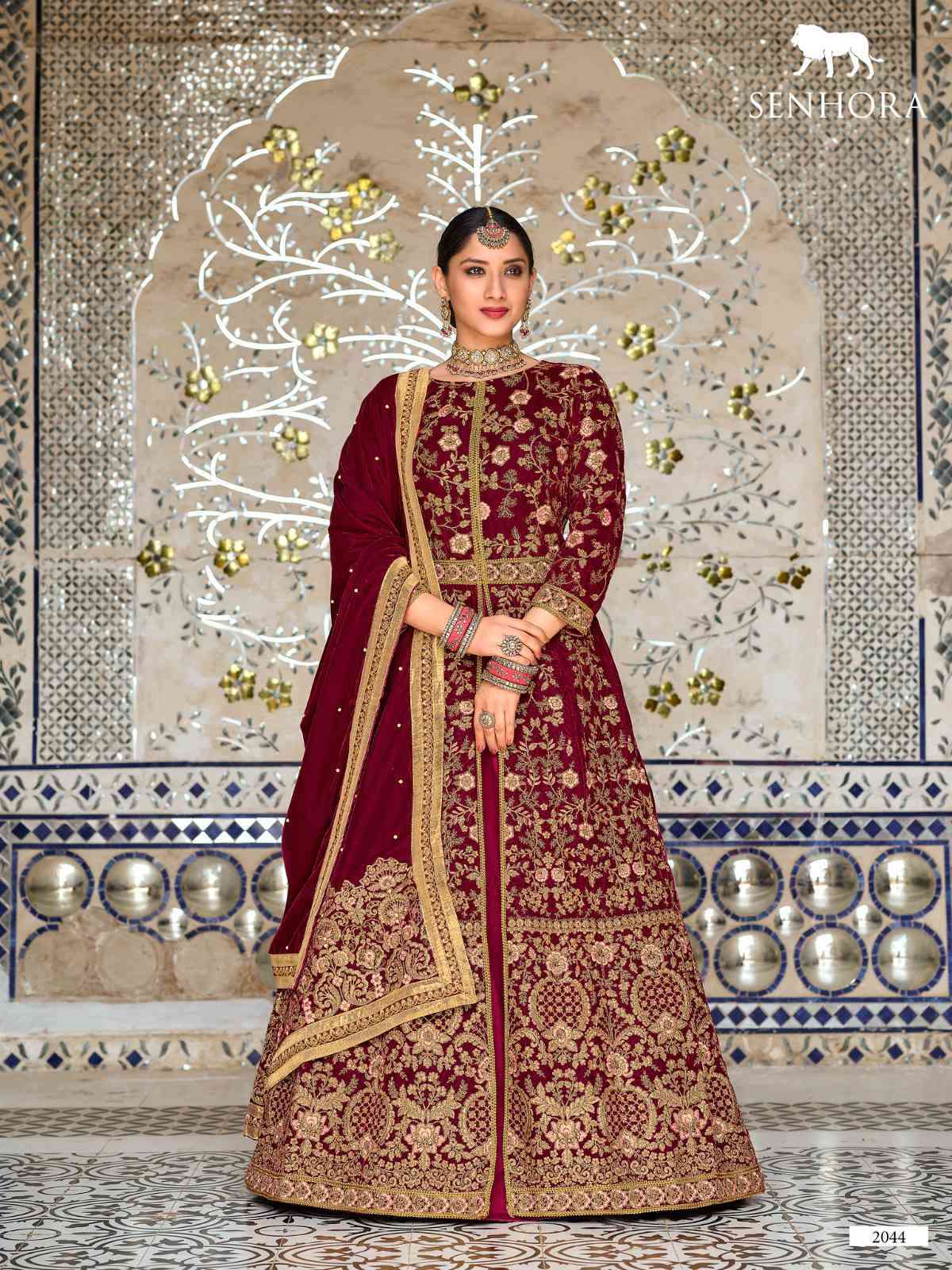 Senhora Dulhan Vol 42 Wedding Wear Designer Velvet Gown New Collection Exporter view 9