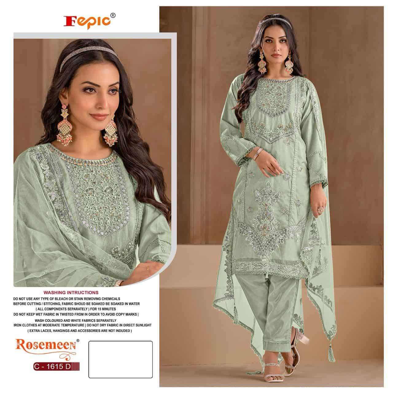 Fepic C 1615 Colors Festive Wear Style Latest Designer Pakistani Suit Exporters view 5