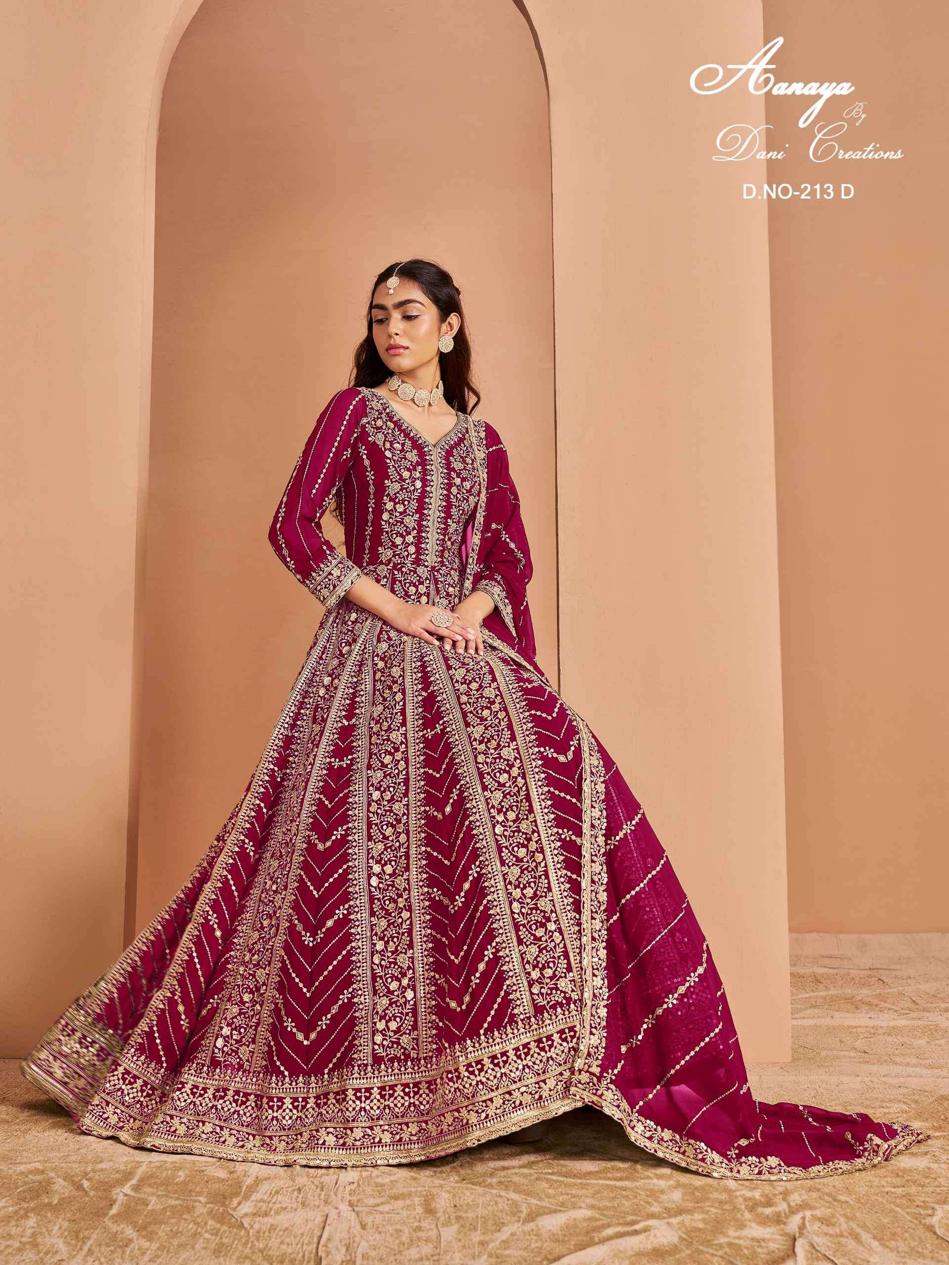 Aanaya Vol 213 Wedding Gown Type Salwar Suit Catalog Collection At view 3
