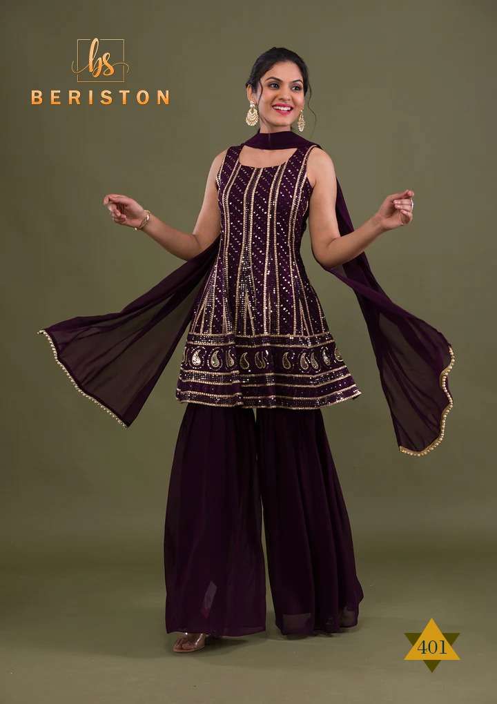 Beriston Bs Vol 4 Fancy Readymade Sharara Stylish Suit New Designs view 2