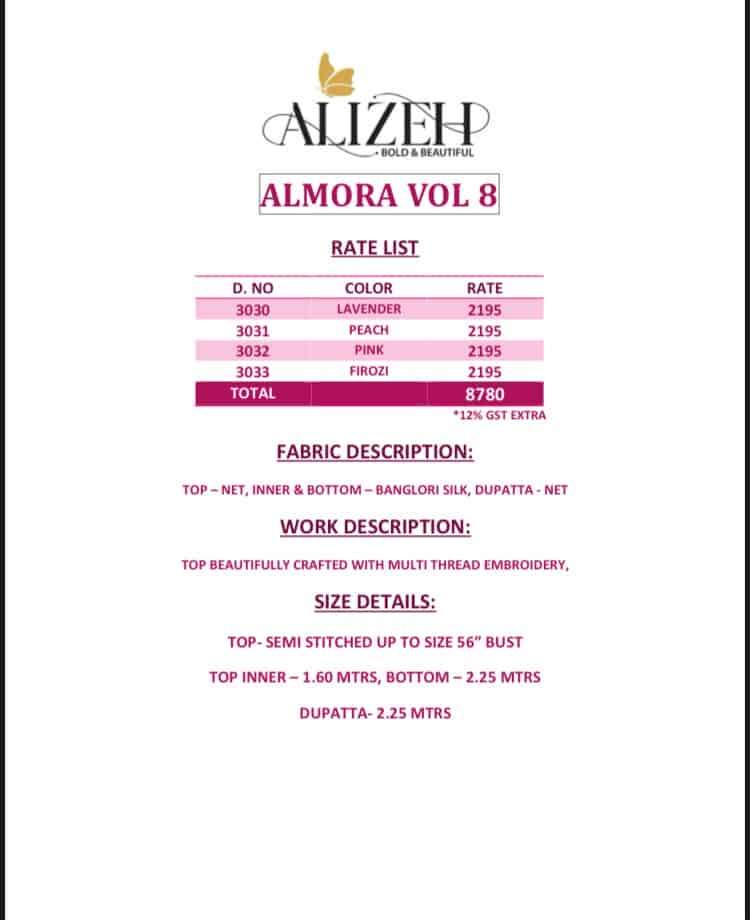 Alizeh Almora Vol 8 Party Wear Suit Price view 10