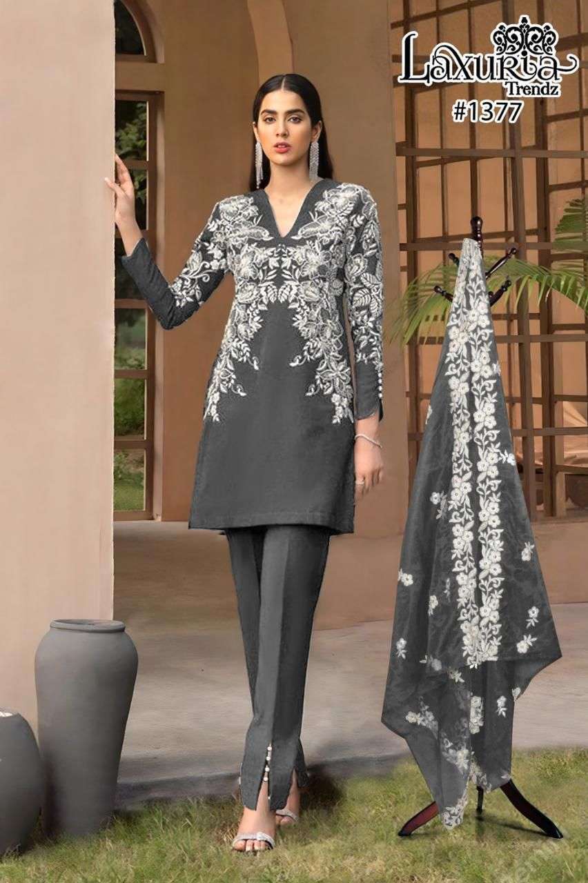 Laxuria Trends 1377 Latest Fancy Designer Ethnic Wear Kurti Bottom Dupatta Set Collection view 10