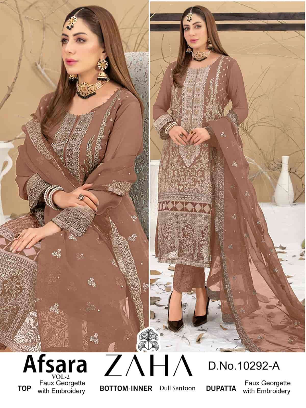 Zaha Afsara Vol 2 10292 Colors Pakistani Festive Designer Georgette Suit Wholesalers view 4