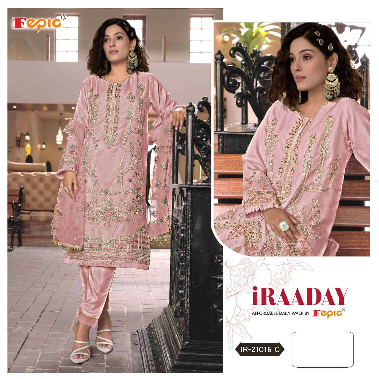 Fepic IR 21016 C Pakistani Style Embroidered Unstitched Suit Collection