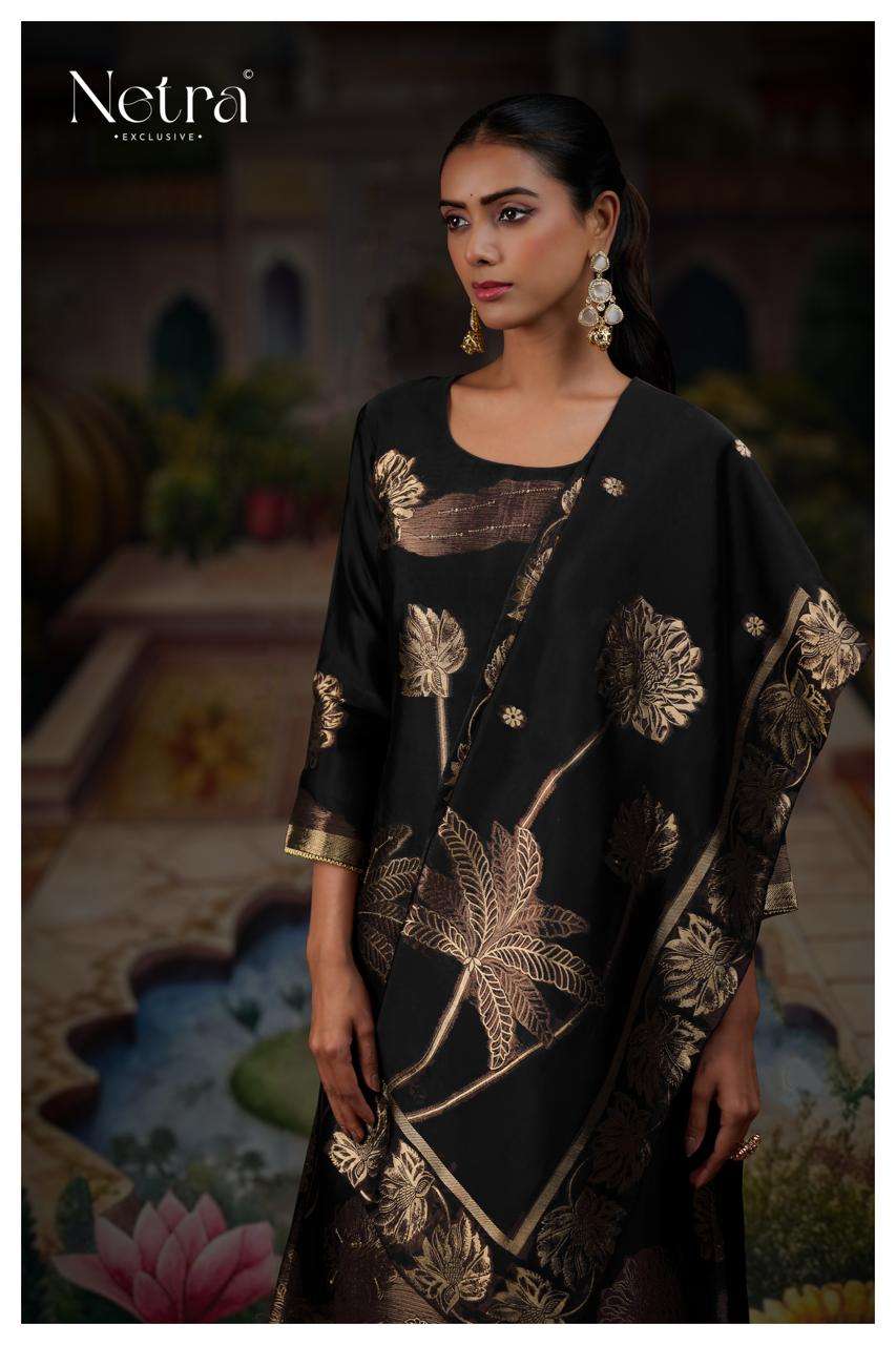 Netra Ridha Black Edition Partywear Style Jacquard Latest Suit Collection view 2