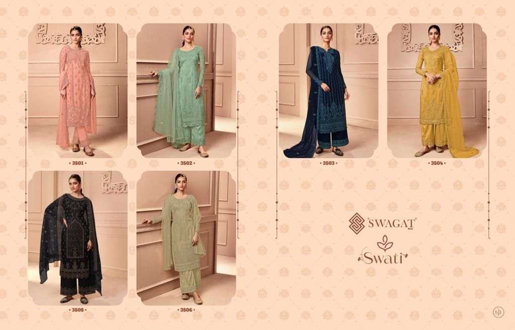 Swagat Swati 3501 To 3506 Designer Work Party Wear Suit New Designs view 11