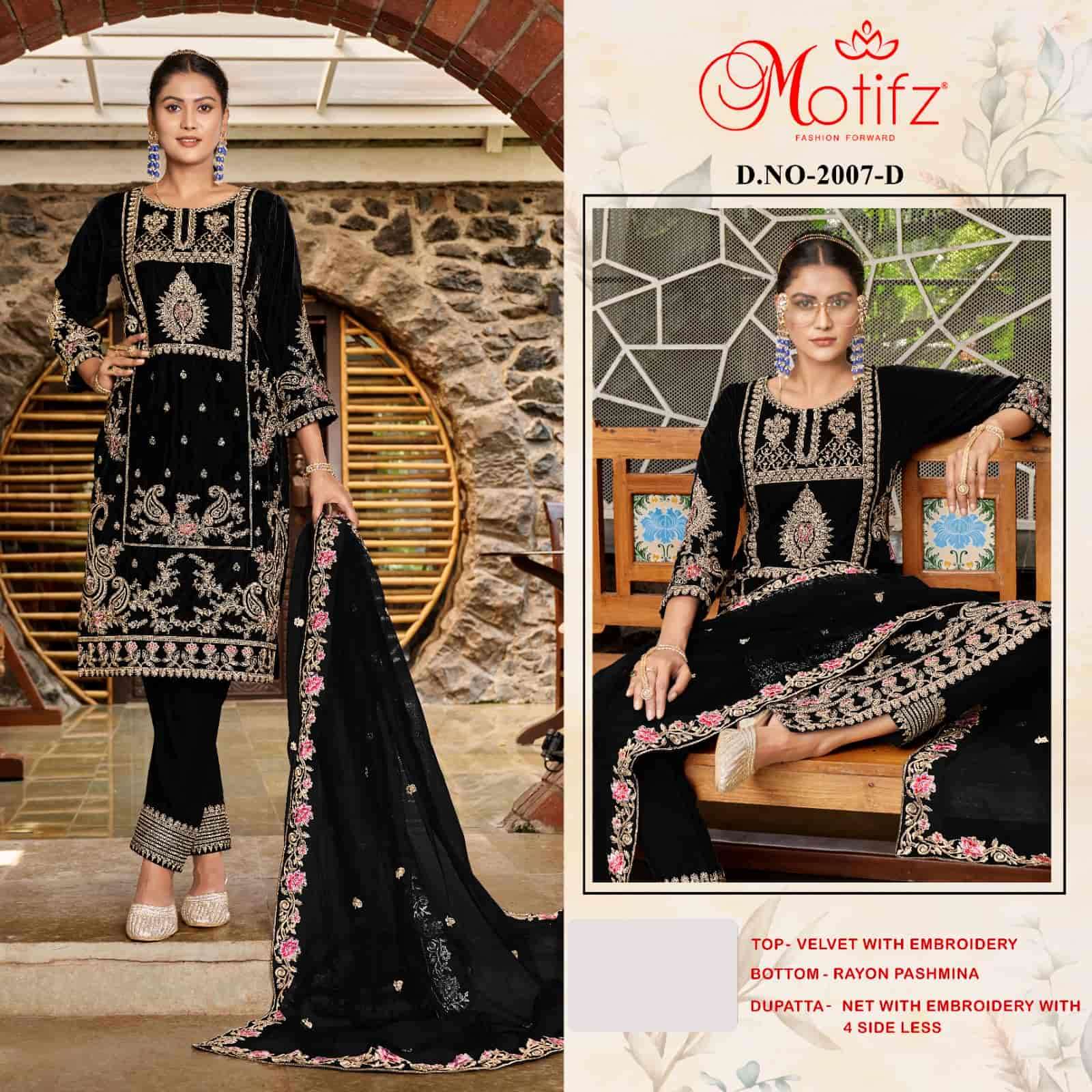 Motifz 2007 Colors Pakistani Heavy Designer Winter Wear Salwar Suit Wholesalers view 3