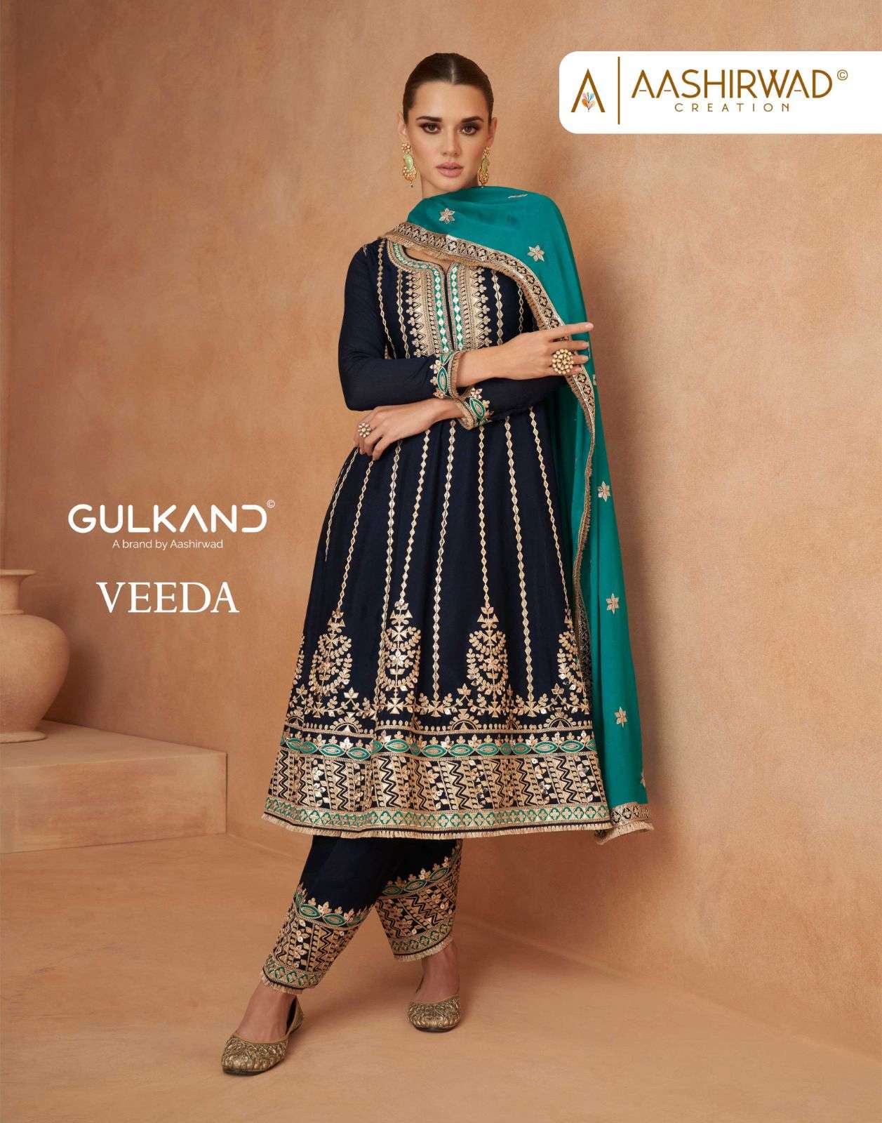 Aashirwad Gulkand Veeda Readymade Designer Wedding Suit Latest Collection view 2
