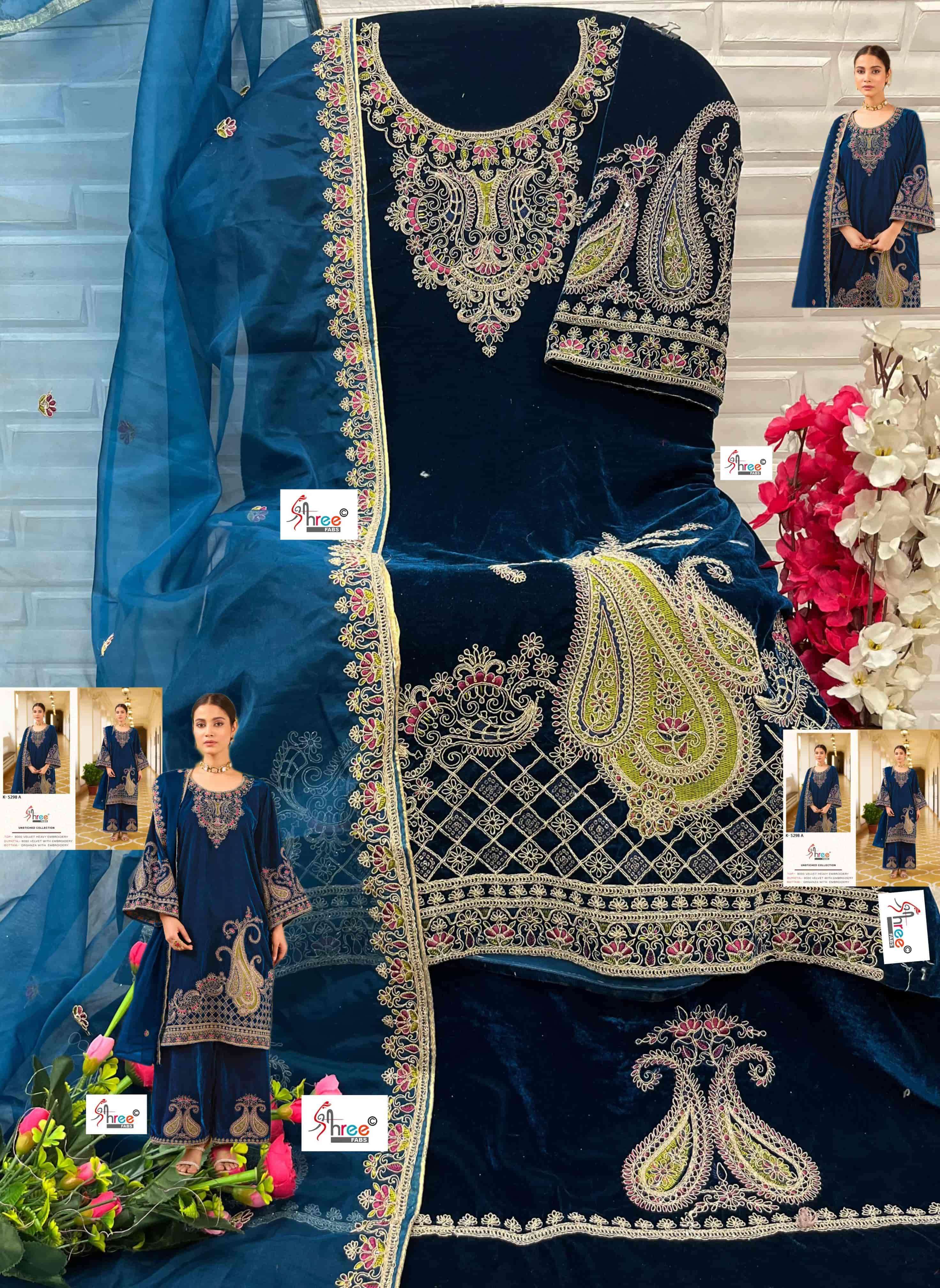 Shree Fabs K 5298 Colors Pakistani Style Designer Velvet Suit Wholesalers view 8