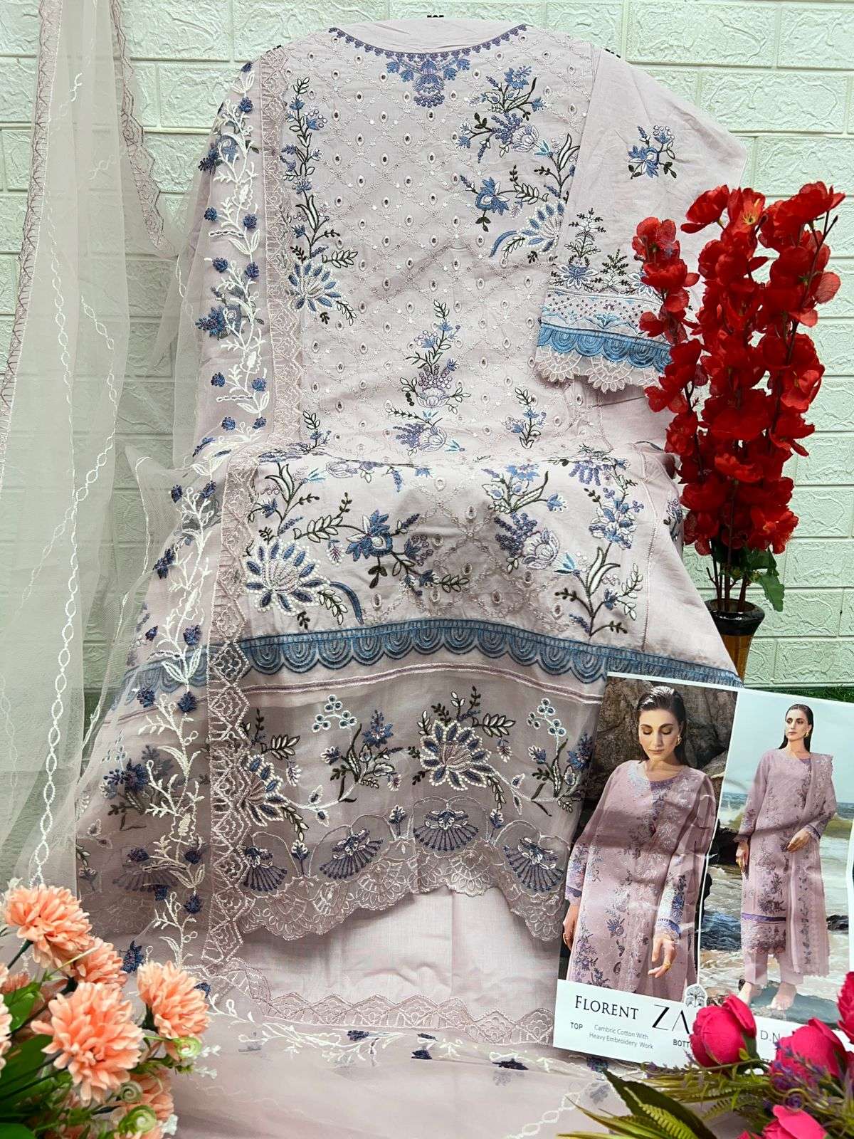 Zaha Florent 10296 Colors Pakistani Cotton Dress Catalog Exporters Buy Online view 10