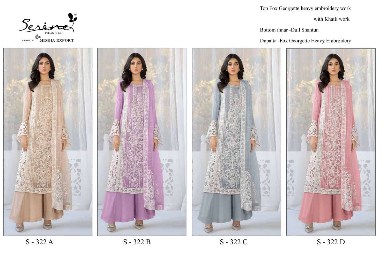 Megha Export S 322 Colors Pakistani Festive Wear Style Designer Suit Wholesalers view 5