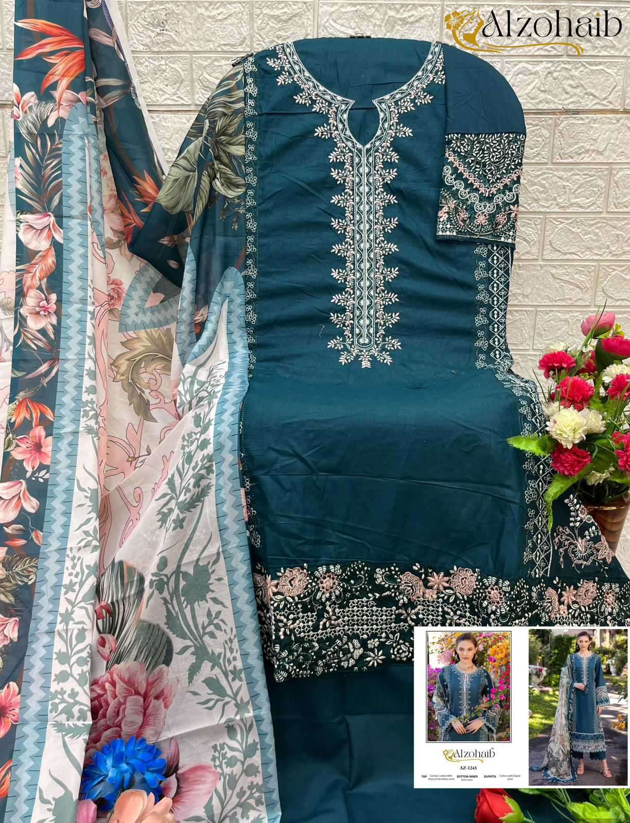 Alzohaib Fatima Nx Vol 1 Cotton Printed Pakistani Suit view 5