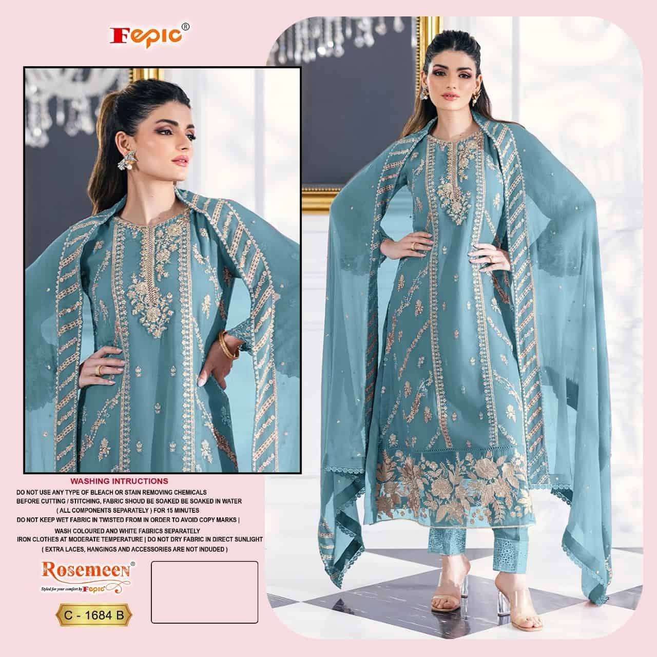 Fepic Rosemeen Heavy Embroidered Pakistani Suit