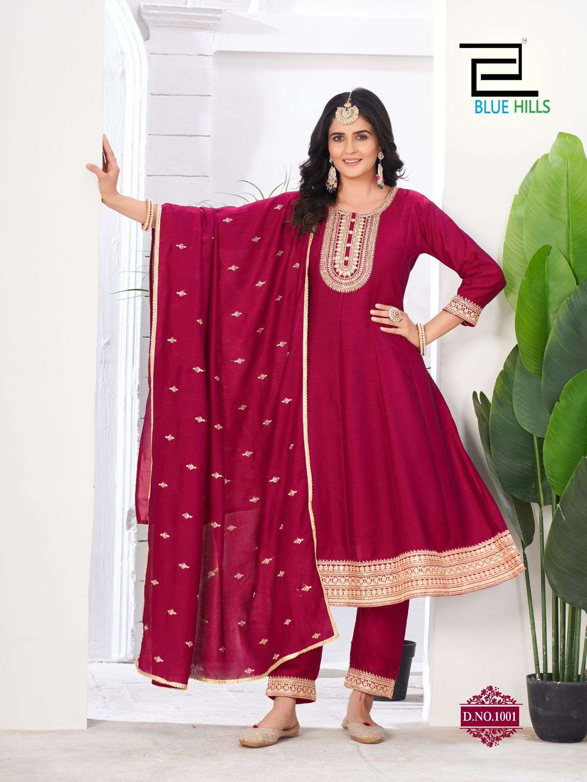 Blue Hills Taj Mahal Anarkali Style 3 Piece Catalog view 3