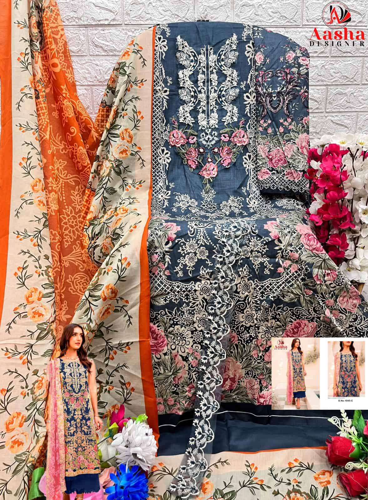 Aasha Designer Needle Wonder Lawn Collection Vol 2 Summer Wear Pakistani Suit view 3