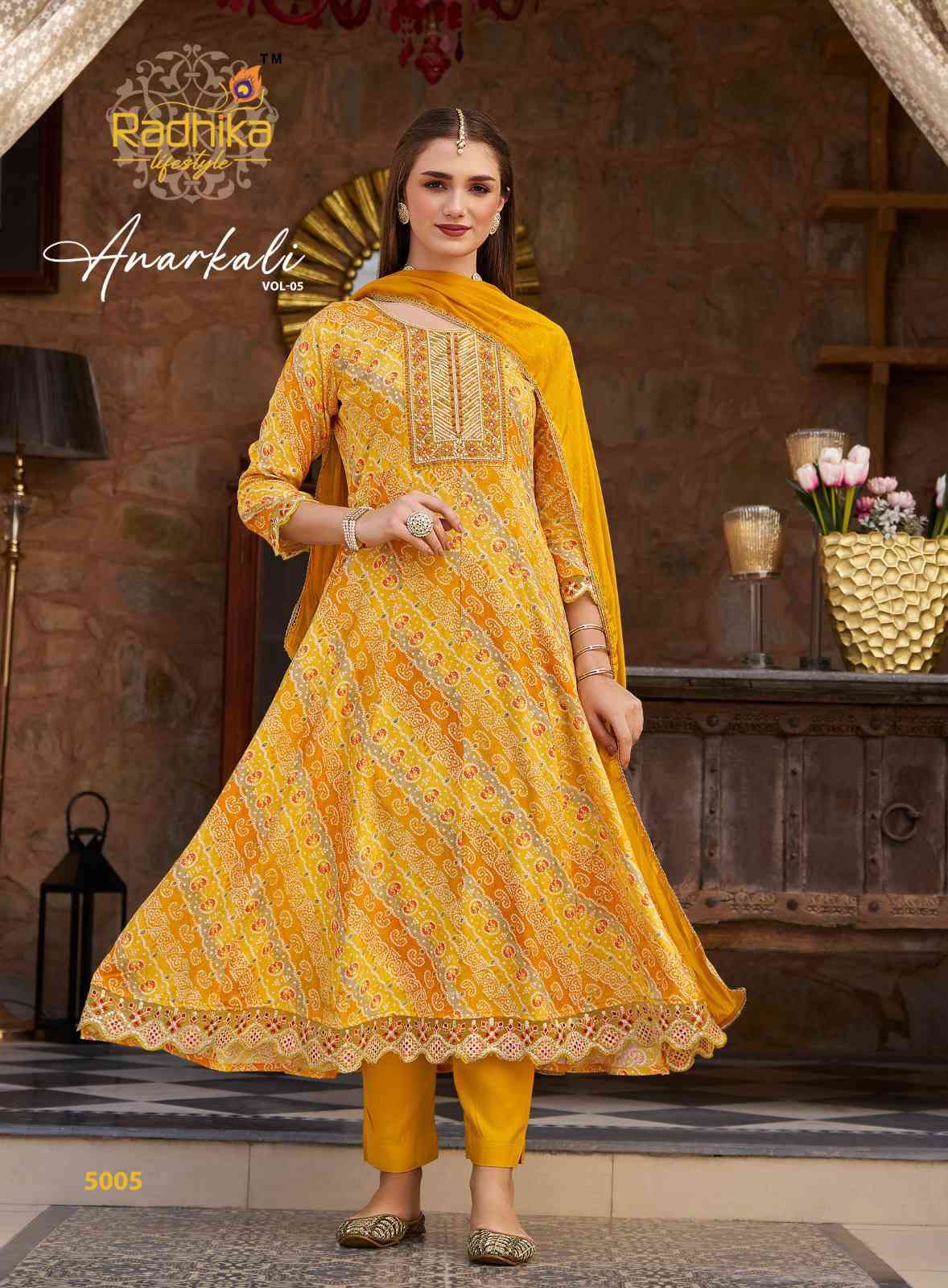 Radhika Lifestyle Anarkali Vol 5 Fancy Anarkali Style 3 Piece Designs view 9
