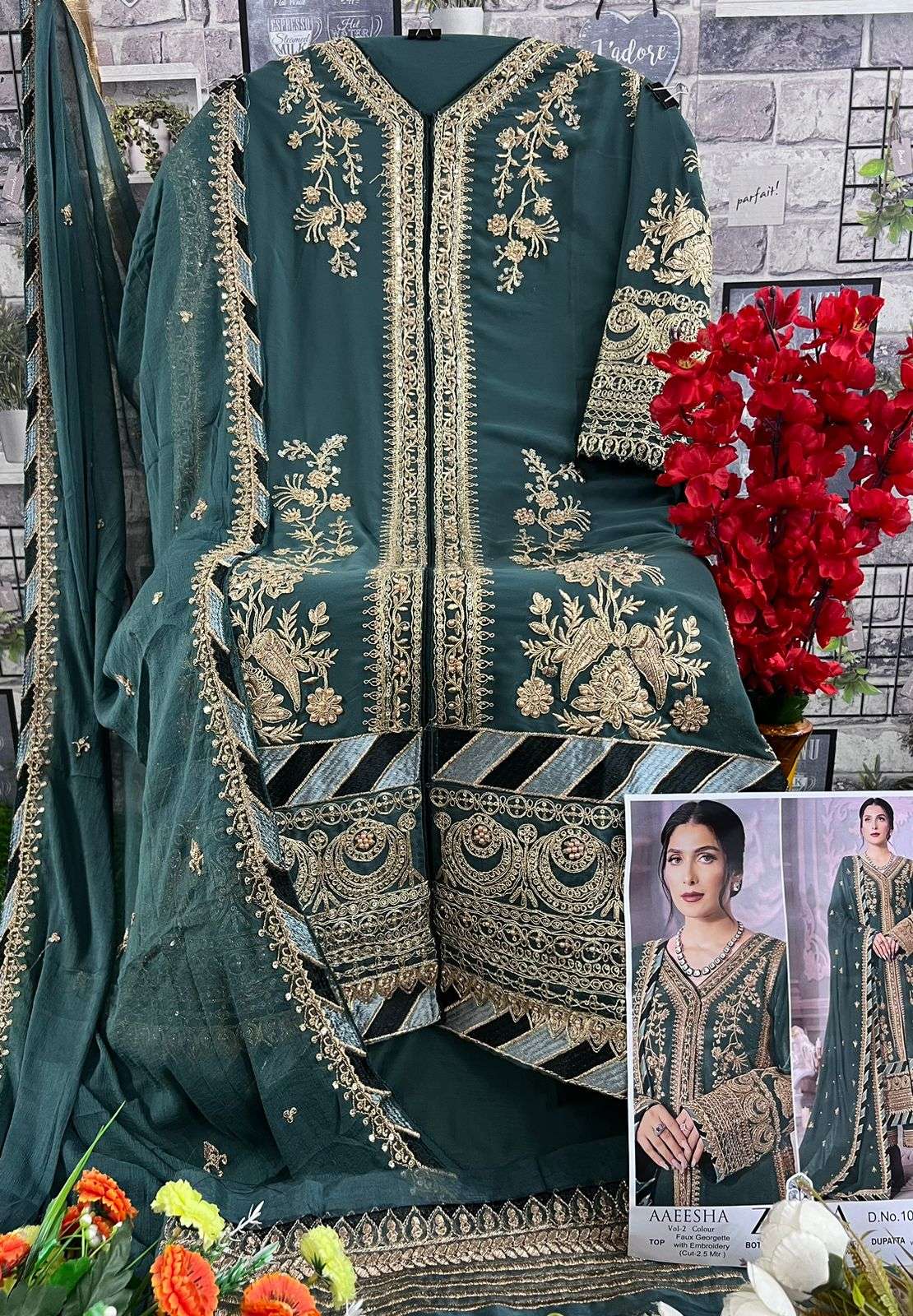 Zaha Aaeesha Vol 2 10119 Colors Pakistani Festive Wear Style Salwar Suit Wholesalers view 8