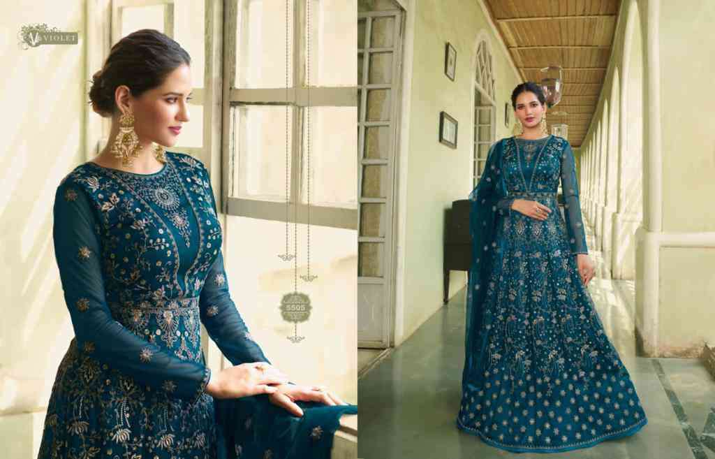 Swagat Violet Designer Anarkali Gown view 3