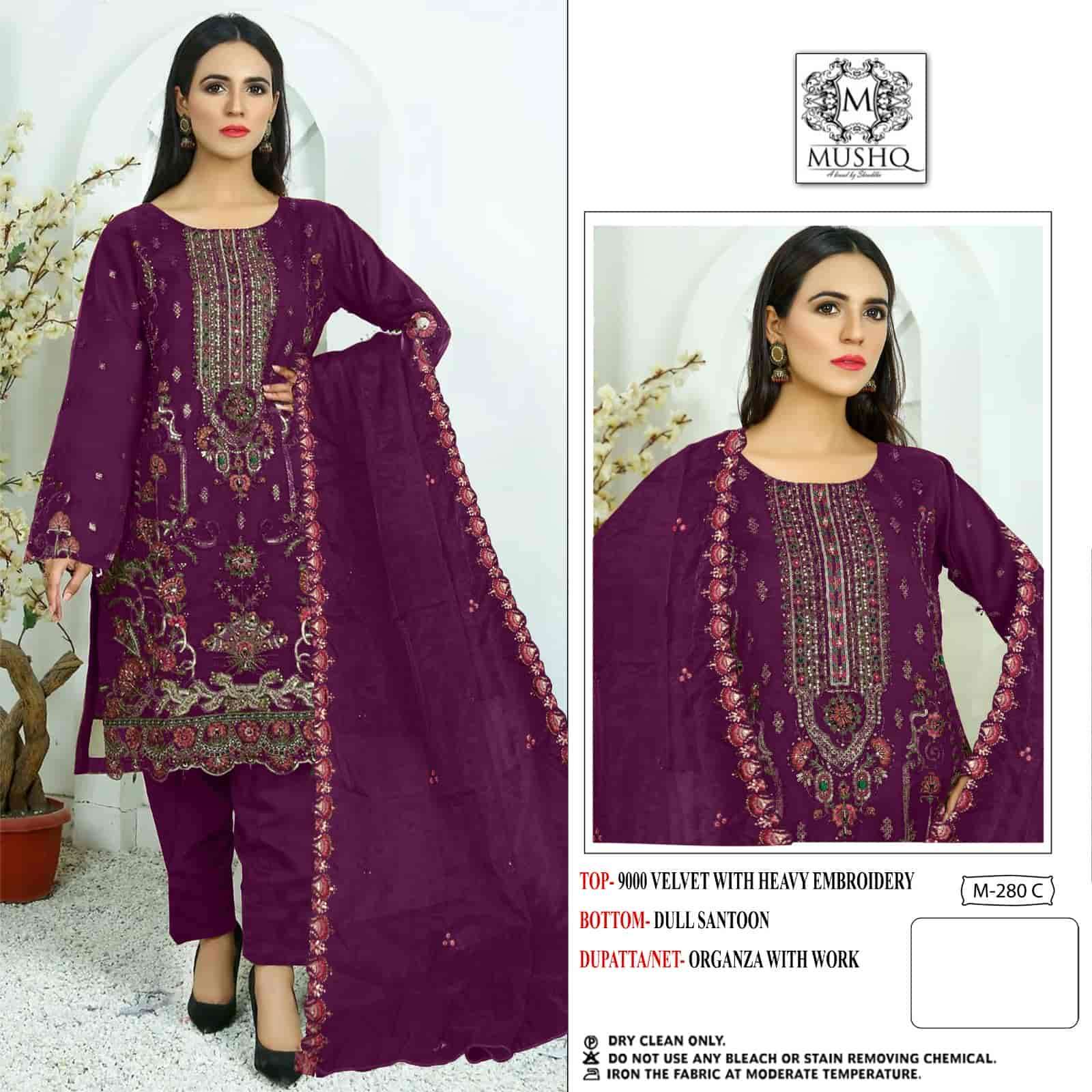 Mushq M 280 Colors Pakistani Style Festive Wear Style Designer Salwar Suit Wholesalers view 3