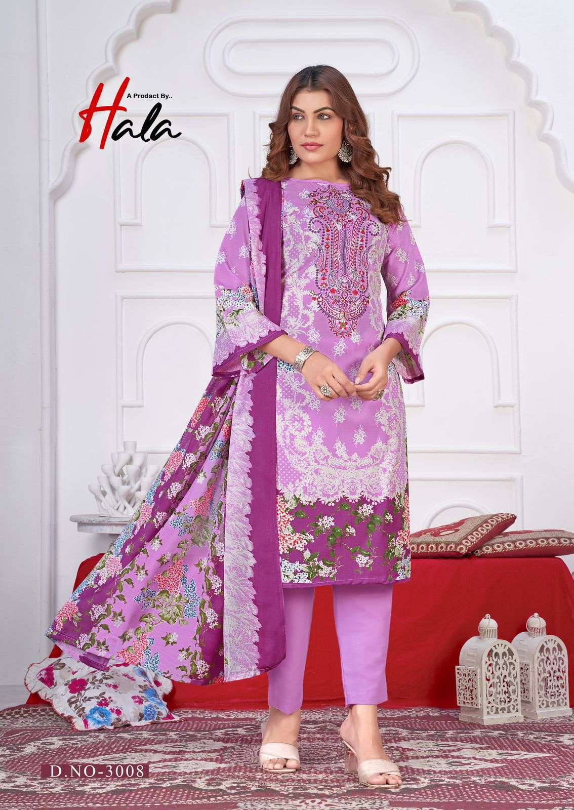Hala Aayat Vol 3 Printed Cotton Unstitch Suit Catalog view 5
