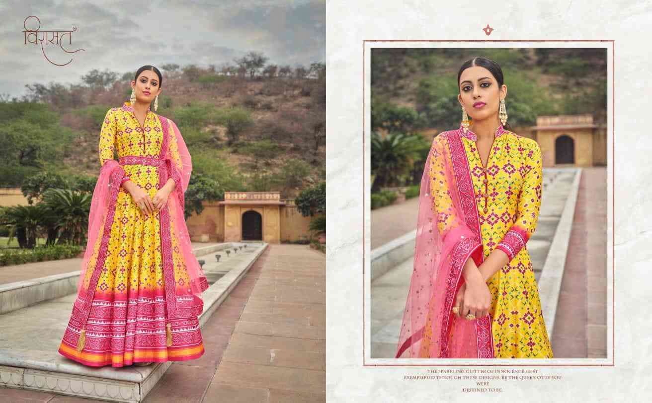 Virasat Patoal Designer Party Wear Silk Gown New Collection view 12