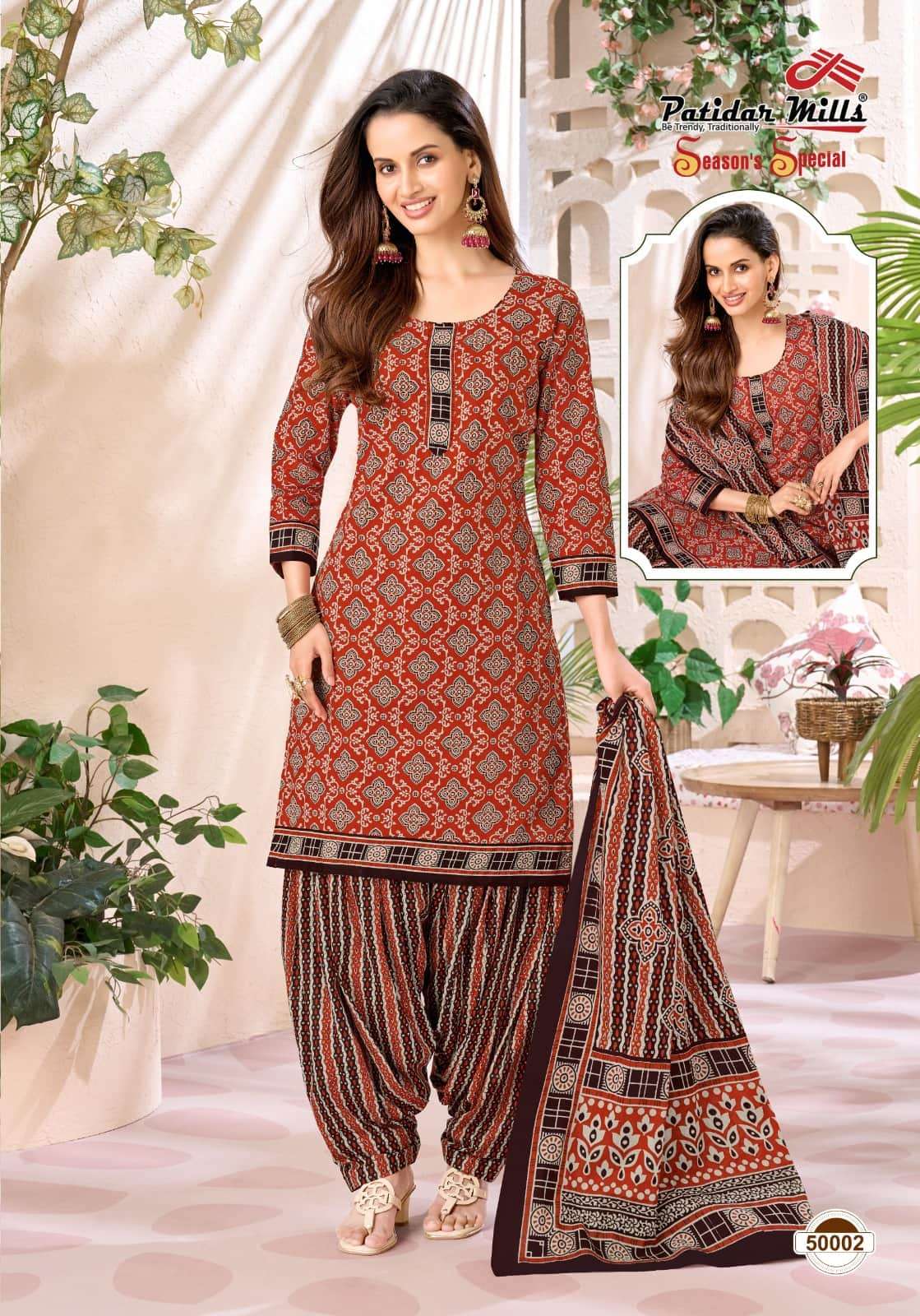 Patidar Mills Seasons Special Vol 50 Pure Cotton Unstitch Suit view 6