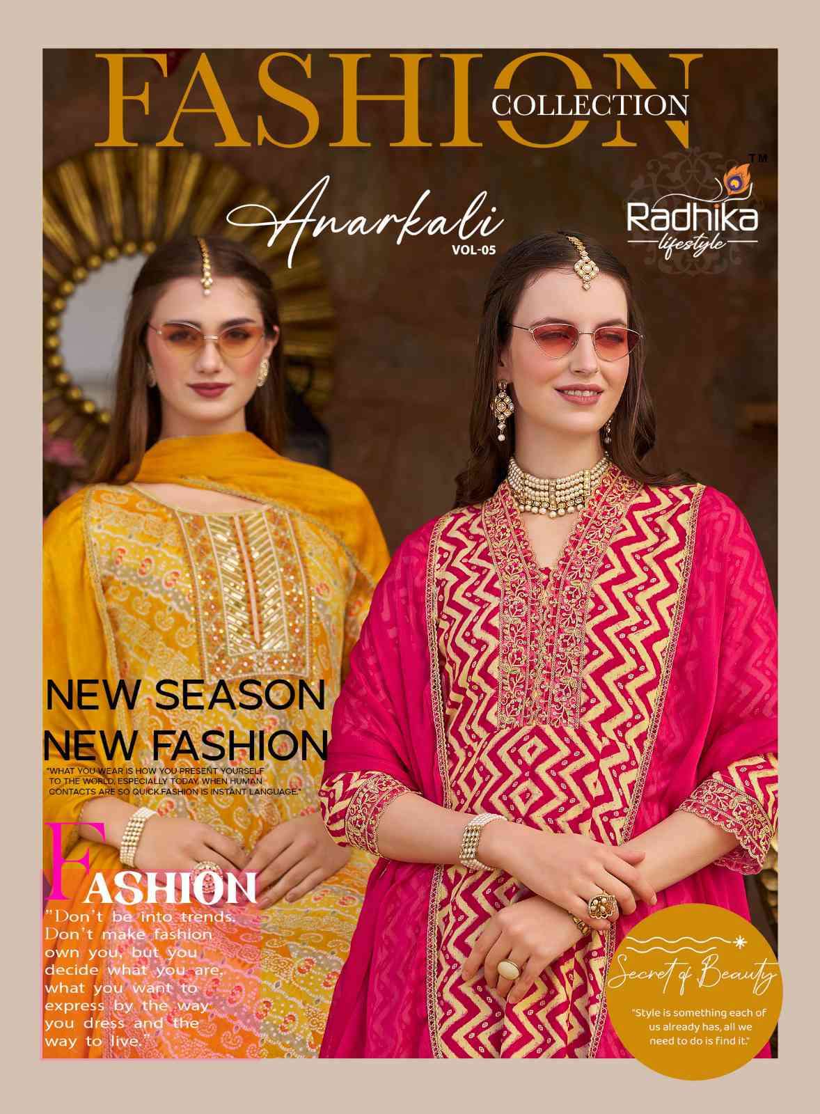Radhika Lifestyle Anarkali Vol 5 Fancy Anarkali Style 3 Piece Designs view 2