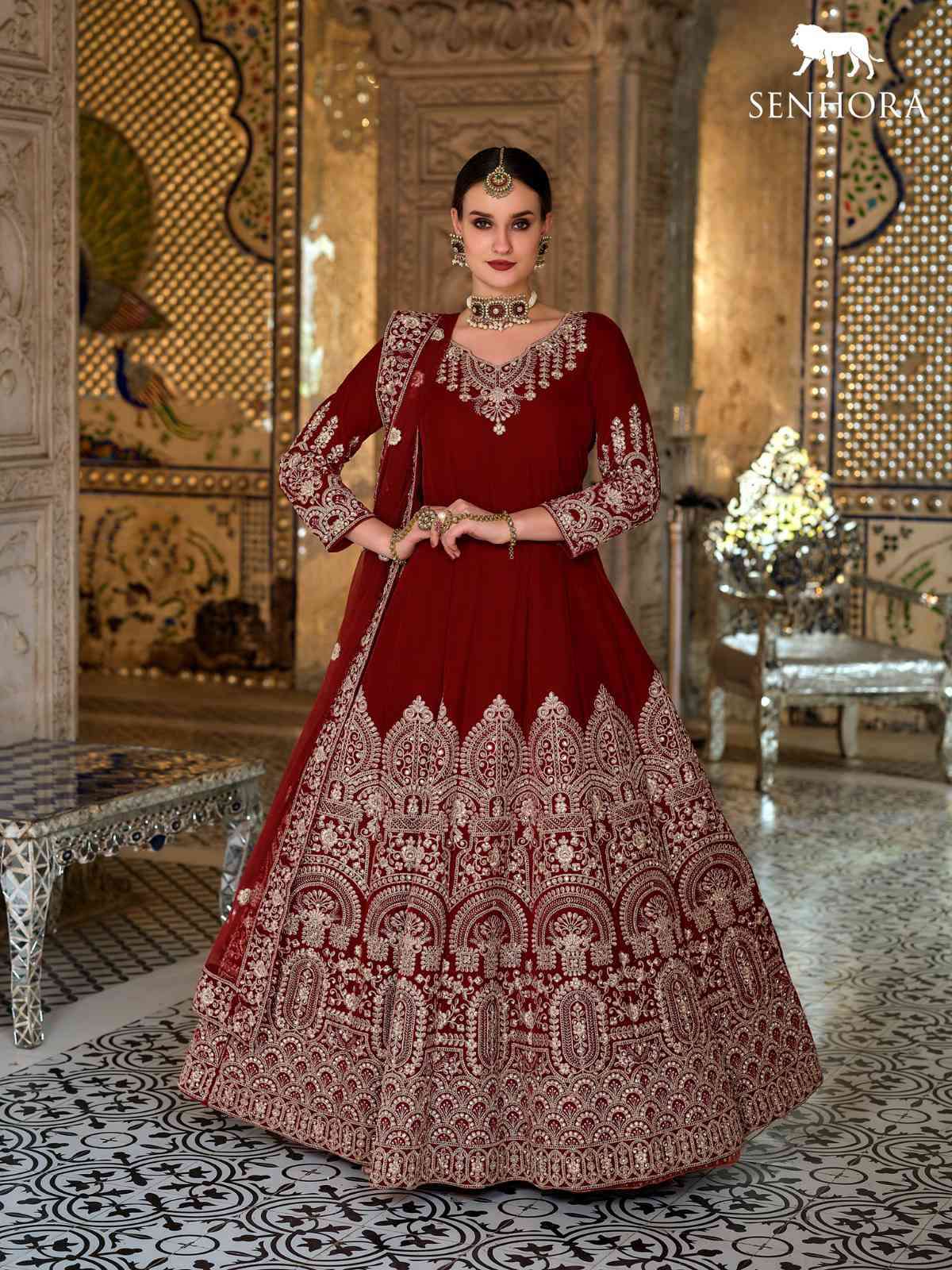 Senhora Dulhan Vol 42 Wedding Wear Designer Velvet Gown New Collection Exporter view 2