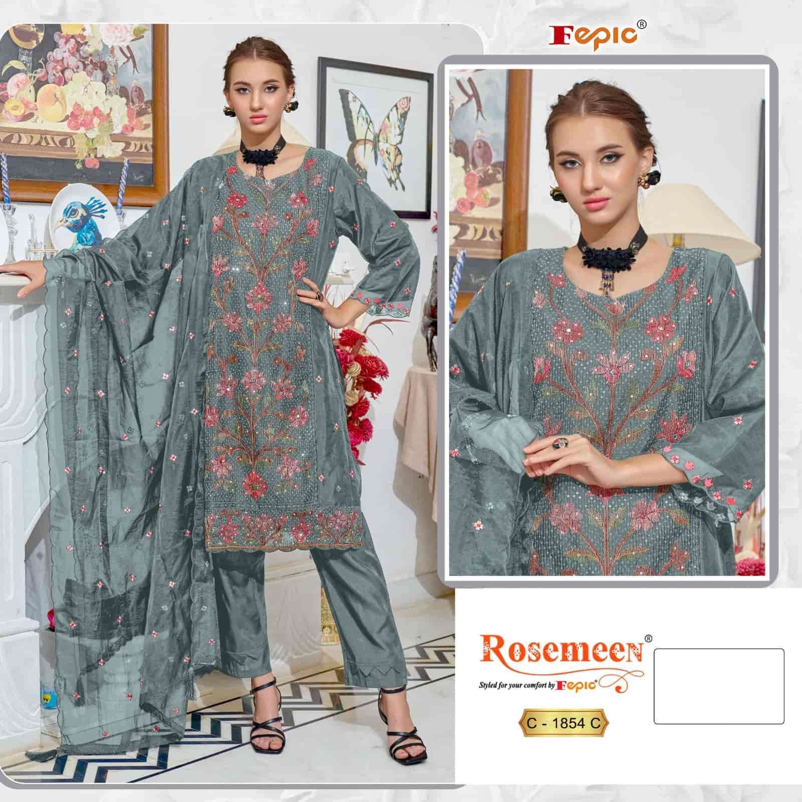 Fepic C 1854 C Festive Wear Style Designer Pakistani Organza Suit Collection
