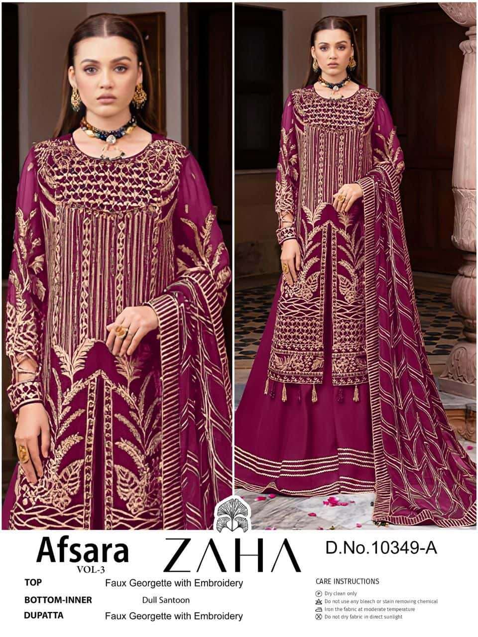 Zaha 10349 A Pakistani Festive Wear Style Designer Suit Exporter