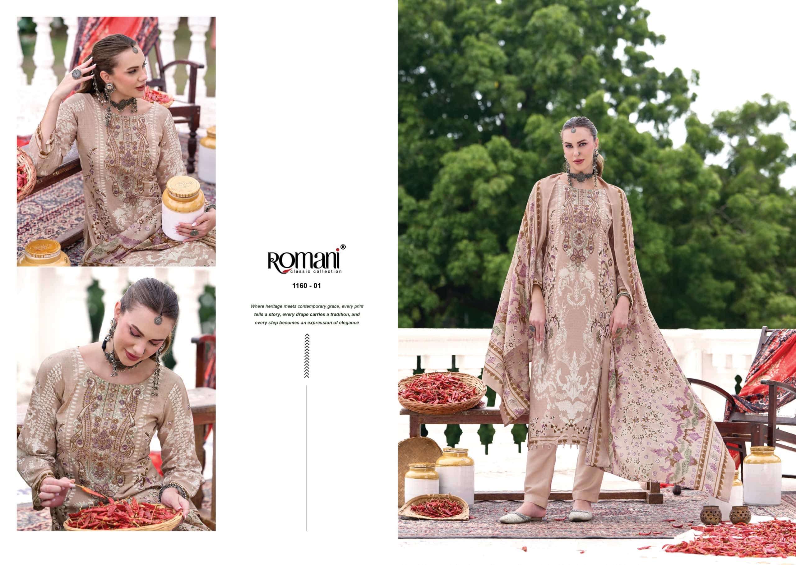 Romani Aarzu Vol 36 Heavy Embroidered Cotton Dress Material view 5