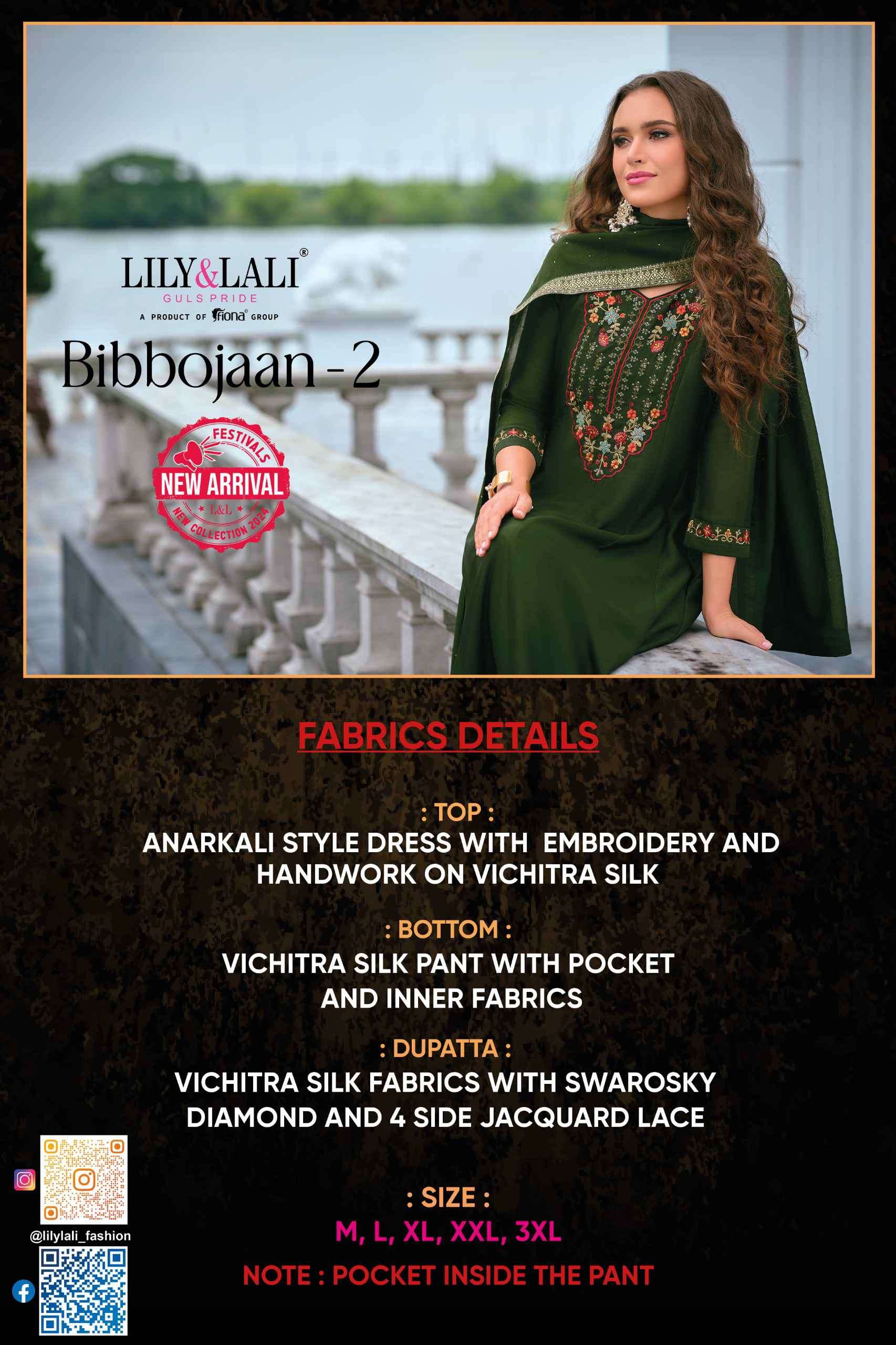 Lily And Lali Bibbojaan Vol 2 Premium Designs Anarkali Style 3 Piece view 6