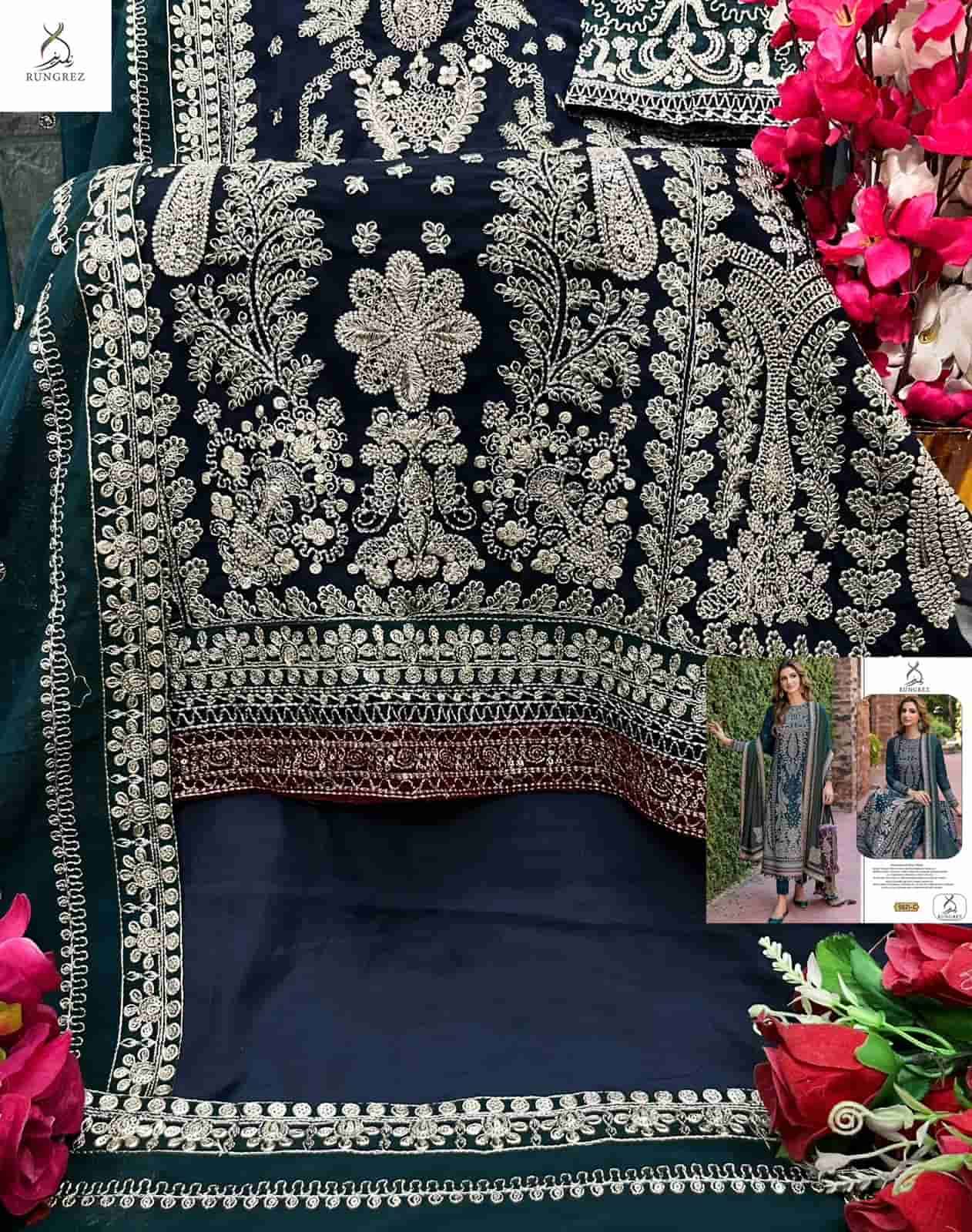 Rungrez 5021 C Latest Heavy Designer Style Georgette Embroidered Dress Ensemble view 2