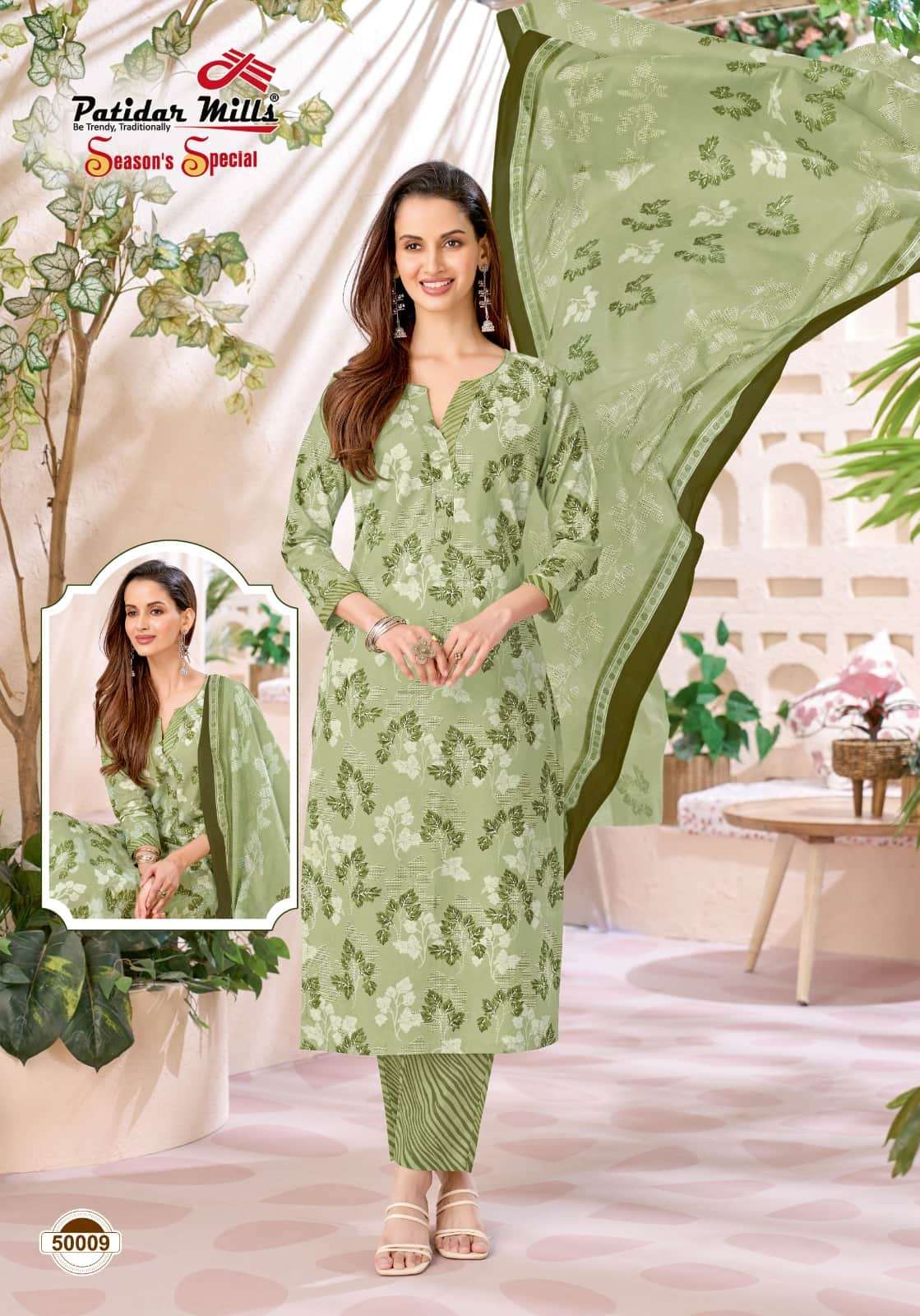 Patidar Mills Seasons Special Vol 50 Pure Cotton Unstitch Suit view 3