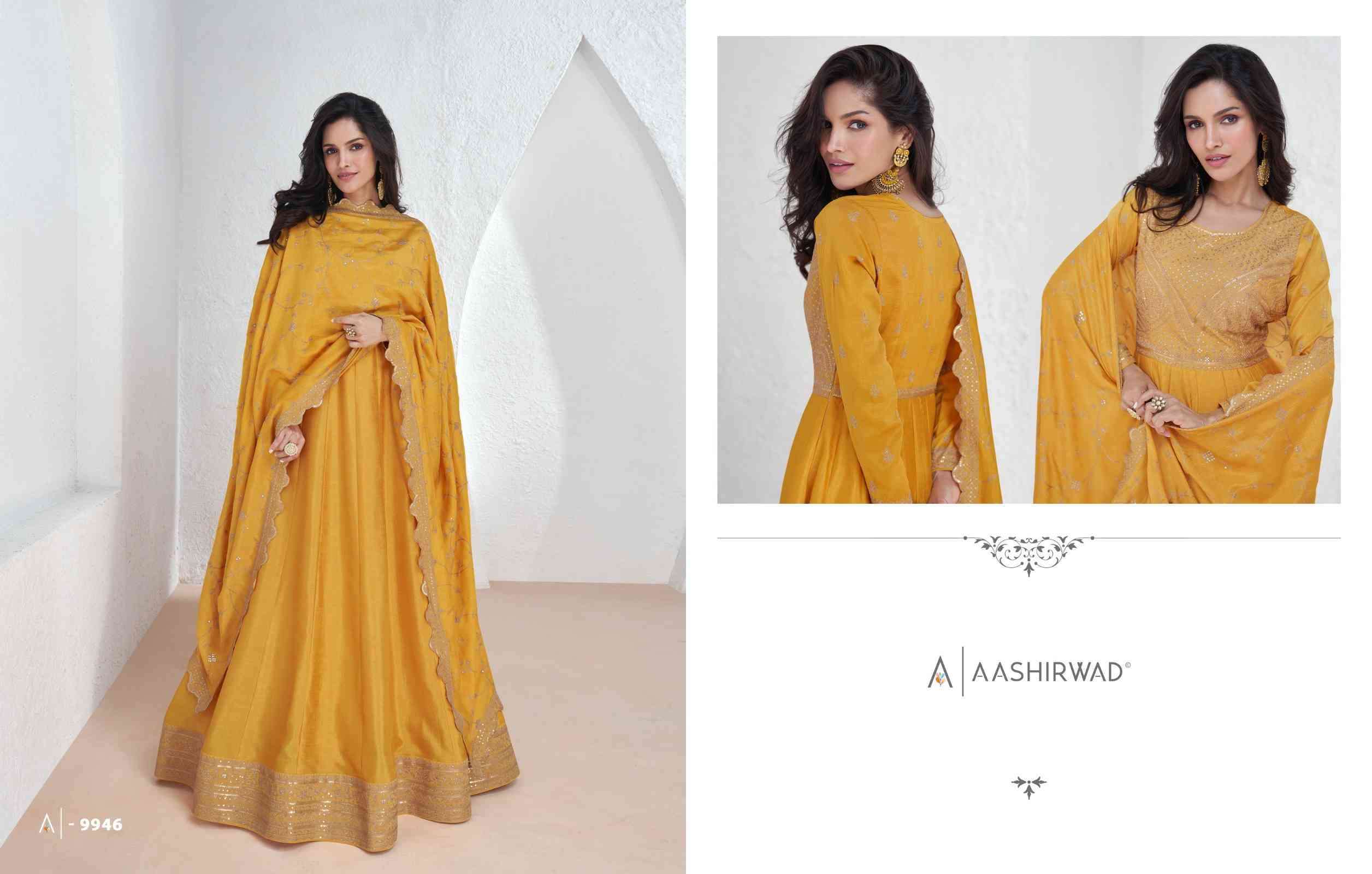 Aashirwad Saroj 9943 To 9947 Partywear Designer Gown view 7