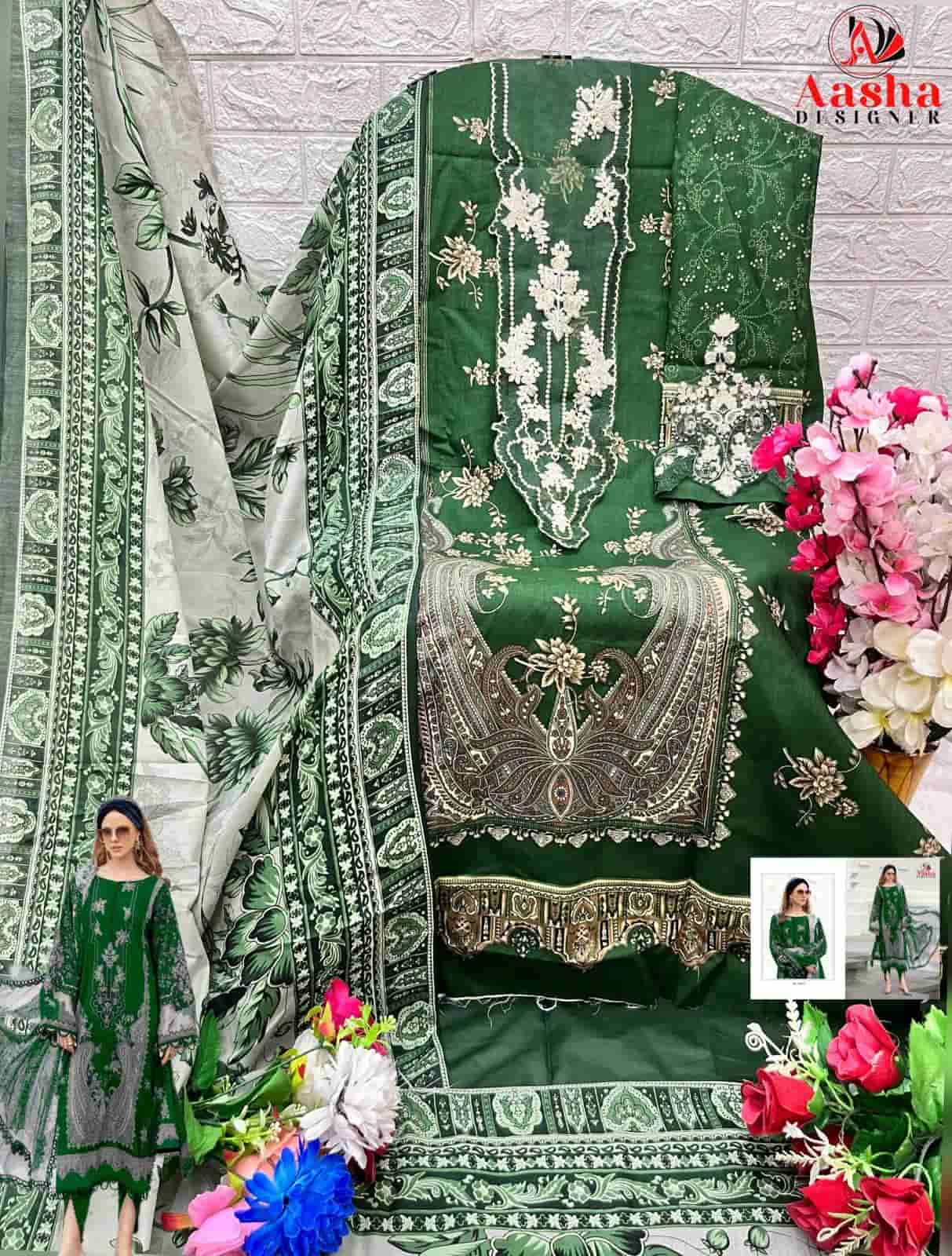 Aasha Designer 1006 Colors Fancy Embroidered Designer Cotton Salwar Suit Collection view 6