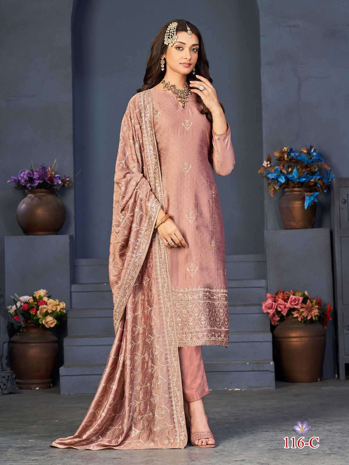 Alfaaz Riona Festive Wear Dola Jacquard Semi Stitched Dress New Collection view 5